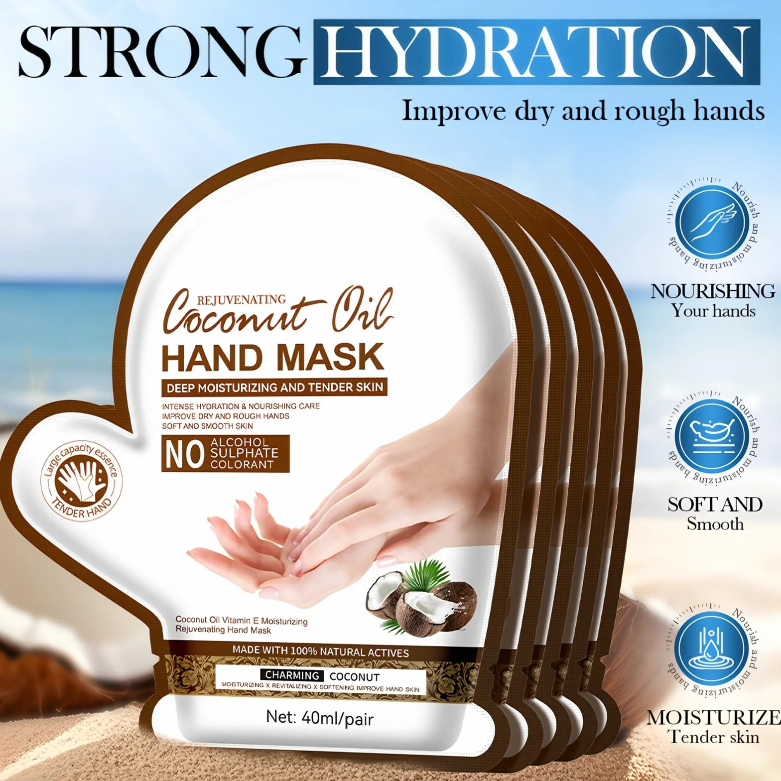 Masque De Main Gants Hydratants Intenses Soin Profond Réparateur Mains Sèches Vieillissantes Gercées