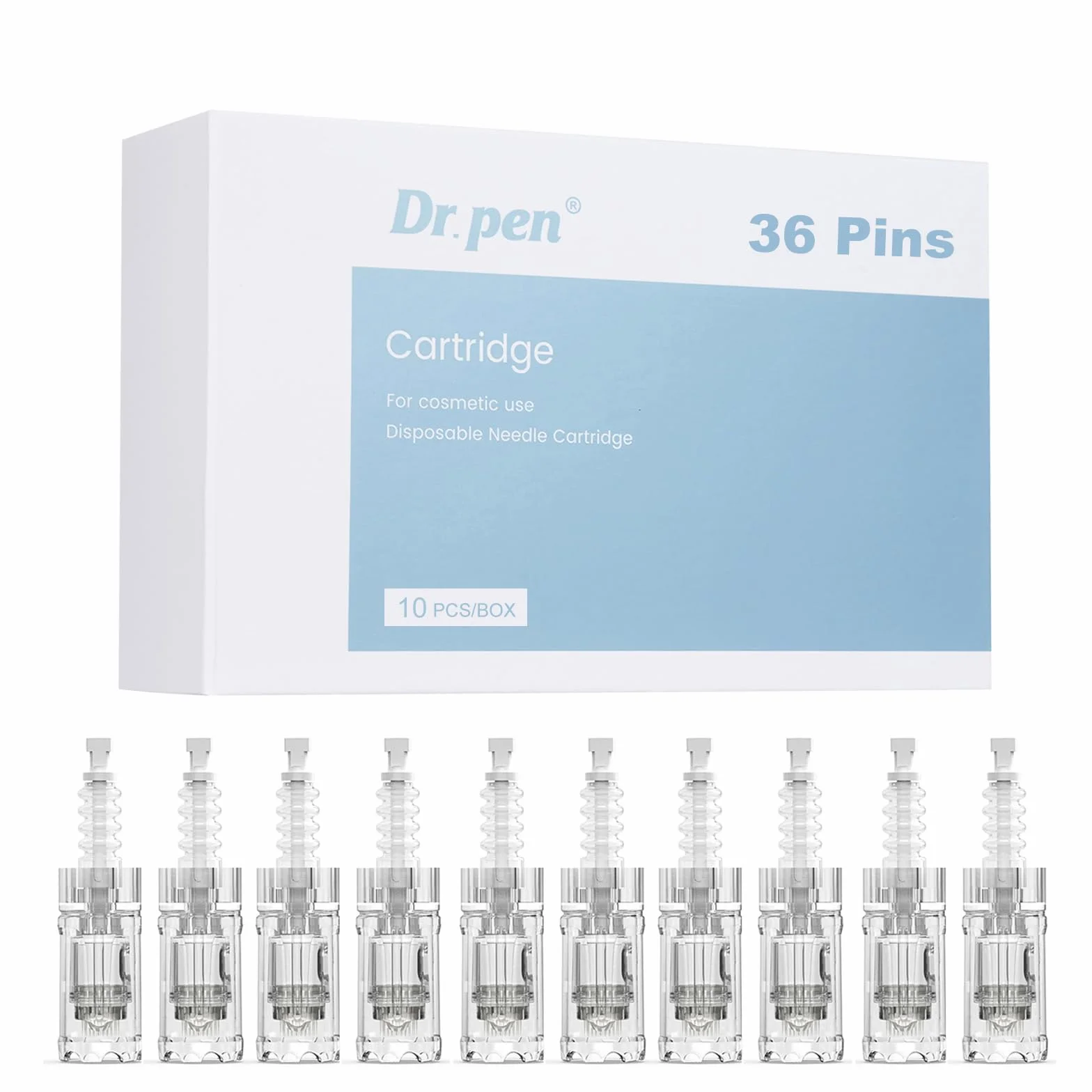 10 Pièces Dr. pen Ultima A10 Cartouches d'Aiguilles de Rechange 36 Pins - 100% Original Dr. pen Ultima A10 Aiguilles - Pour Dr. pen Ultima A10 Stylo de Microneedling Électrique (36Pins, 10PCS)