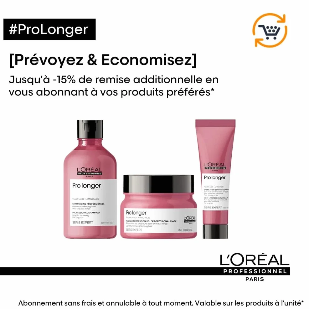 L'OREAL PROFESSIONNEL Pro Longer Rénovateur de Longueurs Cheveux Longs Cassants Hydrate Protège Casse