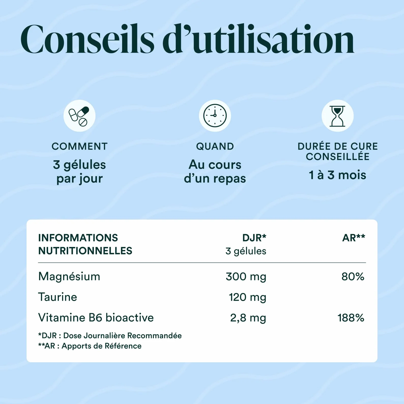 NOVOMA Magnésium Bisglycinate Taurine Vitamine B6 300mg 120 gélules Fatigue Stress Fabriqué en France