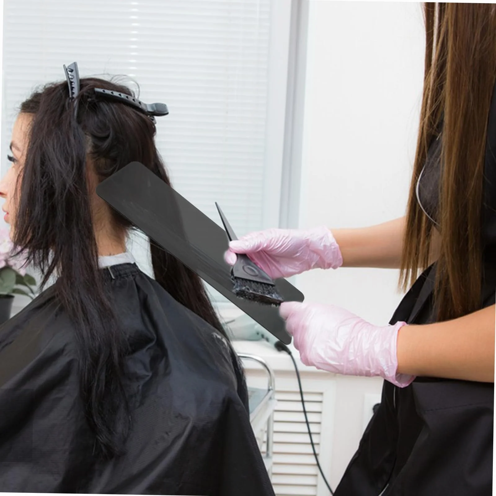 VOSAREA Planche de Teinture Facile à Utiliser Noir Accessoire Coloration Cheveux en Acrylique Outil Professionnel Pratique pour Coiffure pour Salon et Usage à Domicile