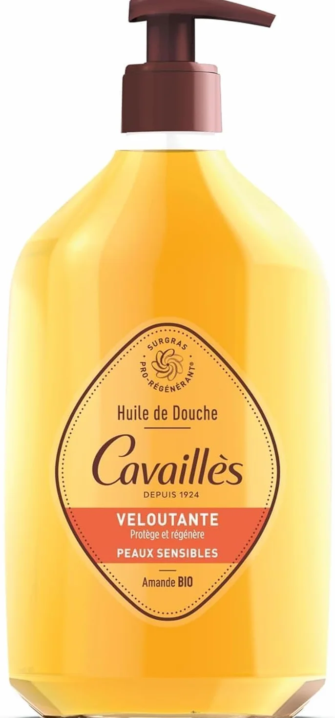 ROGÉ CAVAILLÈS | Huile de douche veloutante | Nourrissante & protectrice | Peaux sensibles & sèches | Huile d’Amande Bio & Argan | Sans Savon | 83% d'origine naturelle | Flacon Recyclé | 750ml