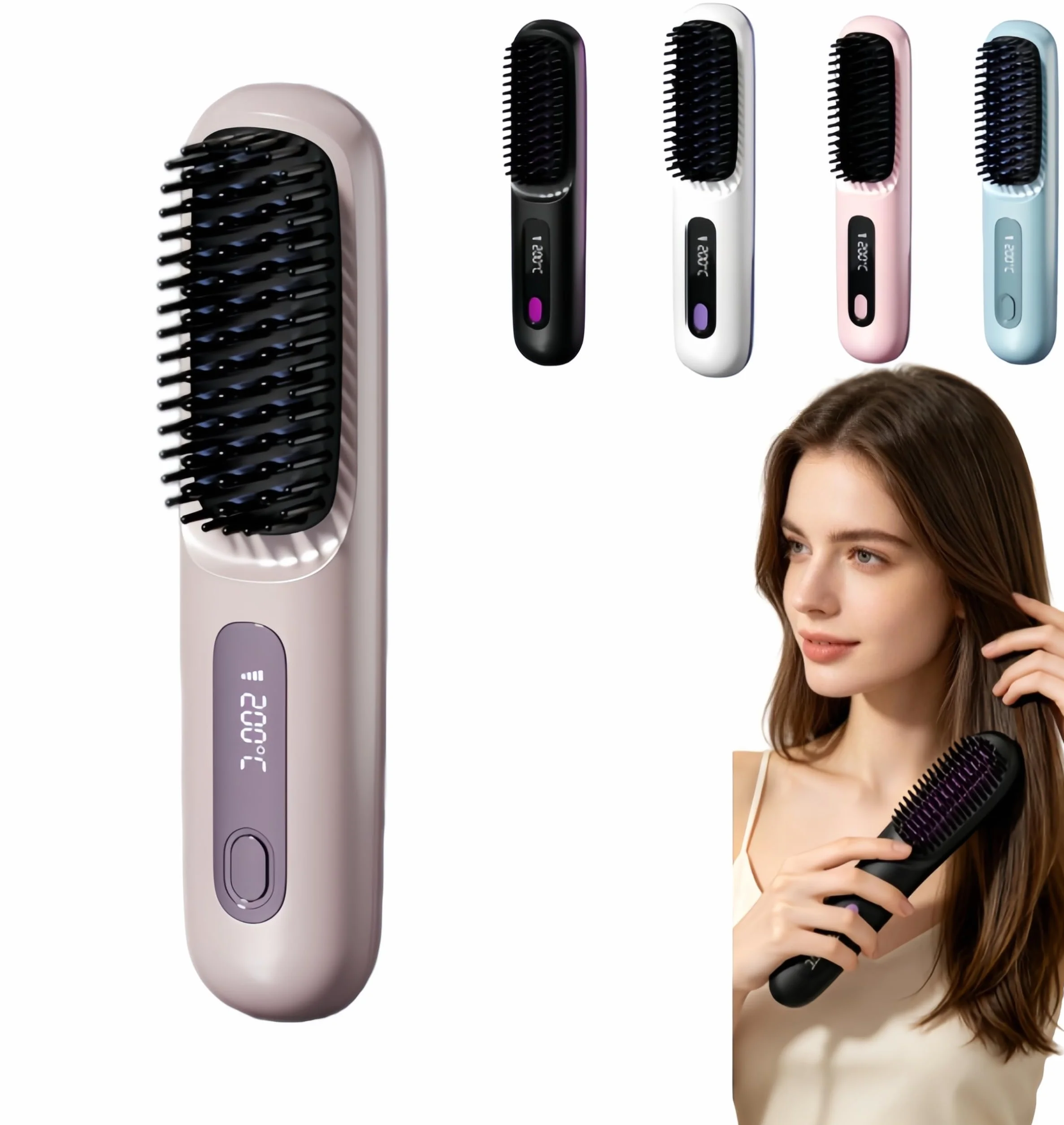 Brosse coiffante cocoony cheveux courts,cocoony brosse à cheveux,Coiffage rapide, volume longue durée (Violet)