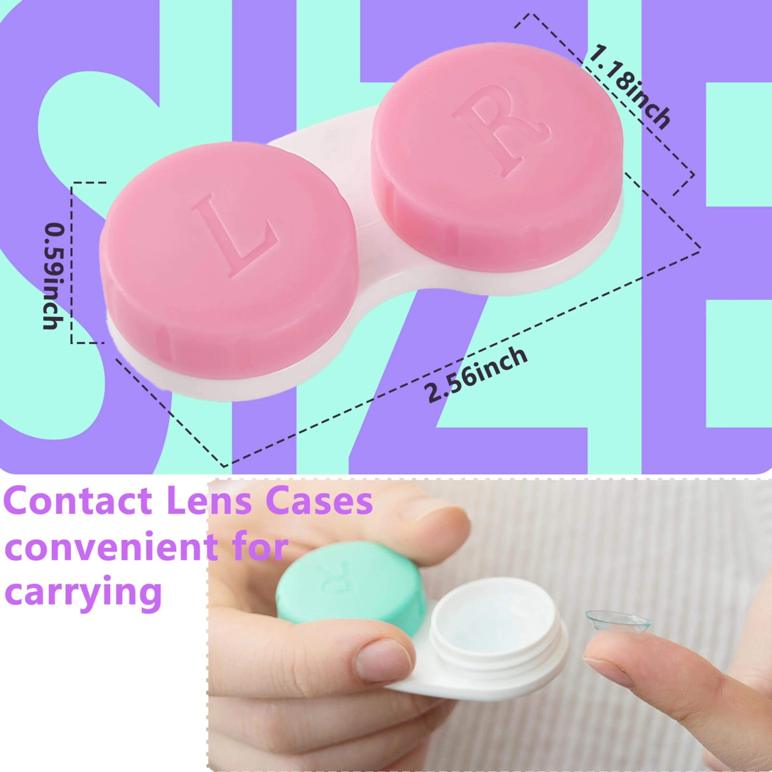 Kit de 12 étuis pour lentilles de contact colorés, anti-fuite, pour voyage