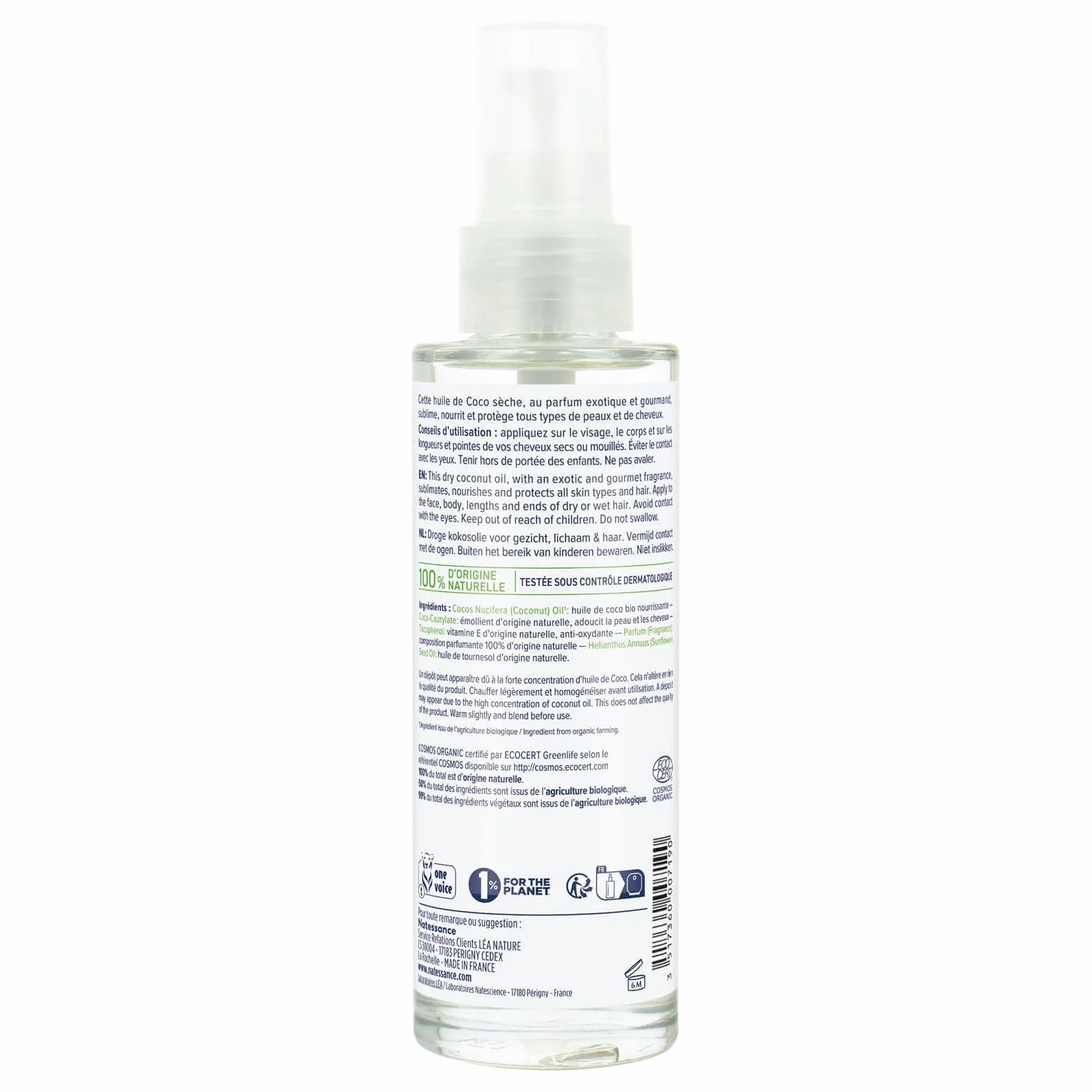 Natessance huile sèche coco 100ml