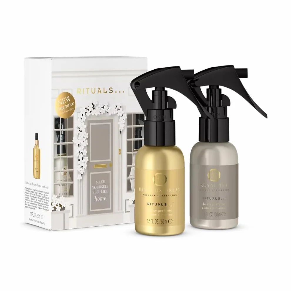 RITUALS Coffret cadeau parfum maison Hibiscus Dream et Royal Tea Room Spray, collection privée, 2 x 50 ml format voyage