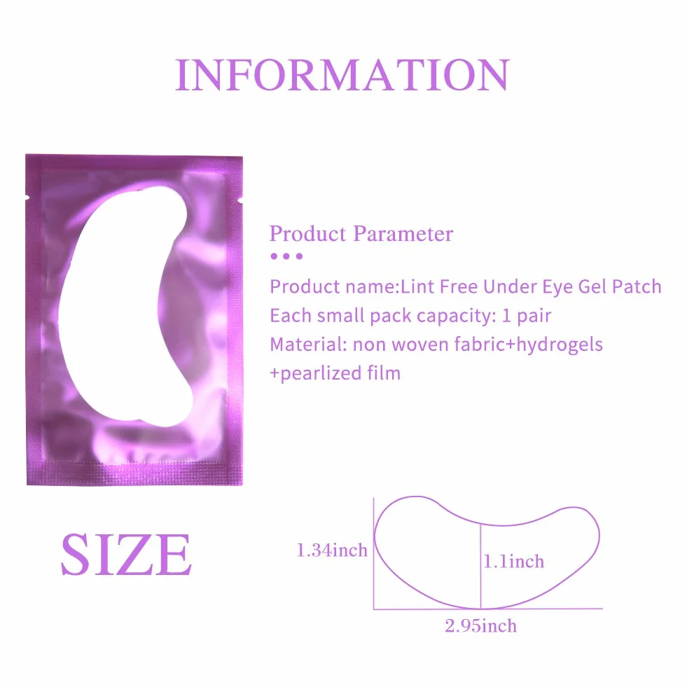 Patchs Pour Extensions de Cils Non Pelucheux Gel Yeux Masque Beauté Outil (Violet)