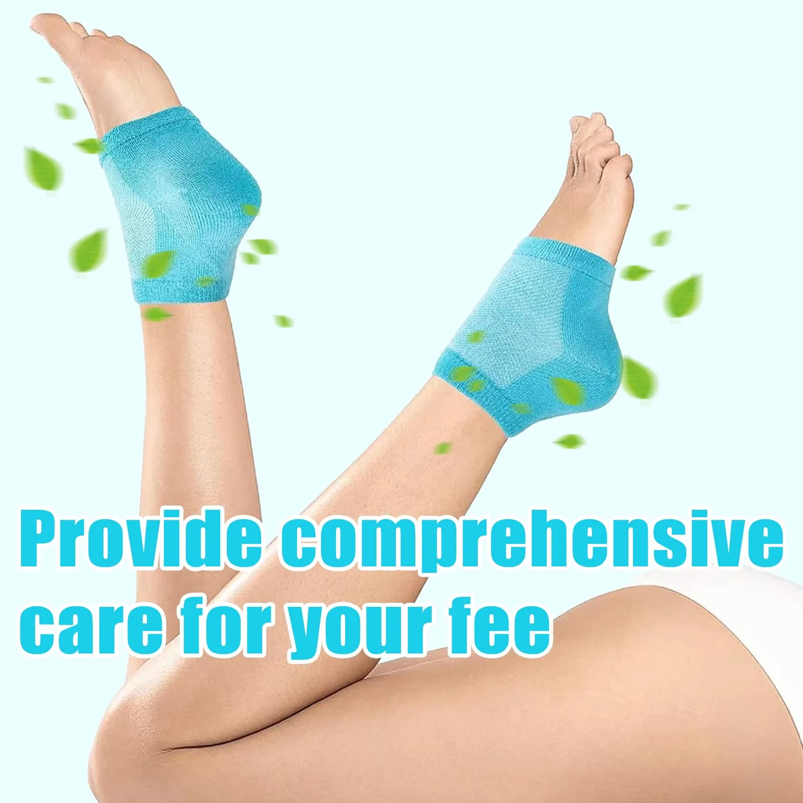 Chaussettes Hydratantes Réutilisables Talon en Gel Ventilé à Bout Ouvert Silicone Souple pour Pieds Secs et Craquelés