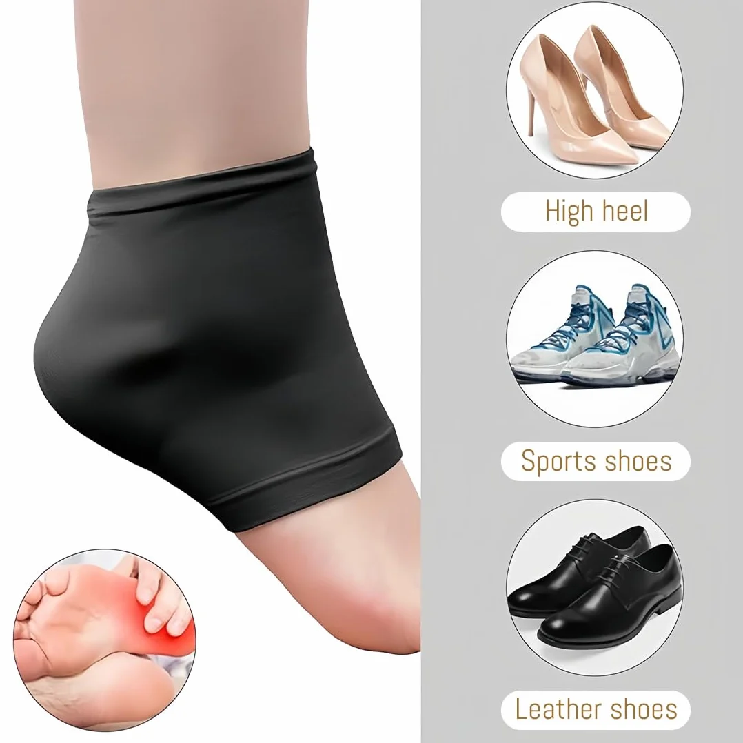 Chaussettes Hydratantes pour Talon en Gel Silicone à Bout Ouvert, Réutilisables - 2 Paires