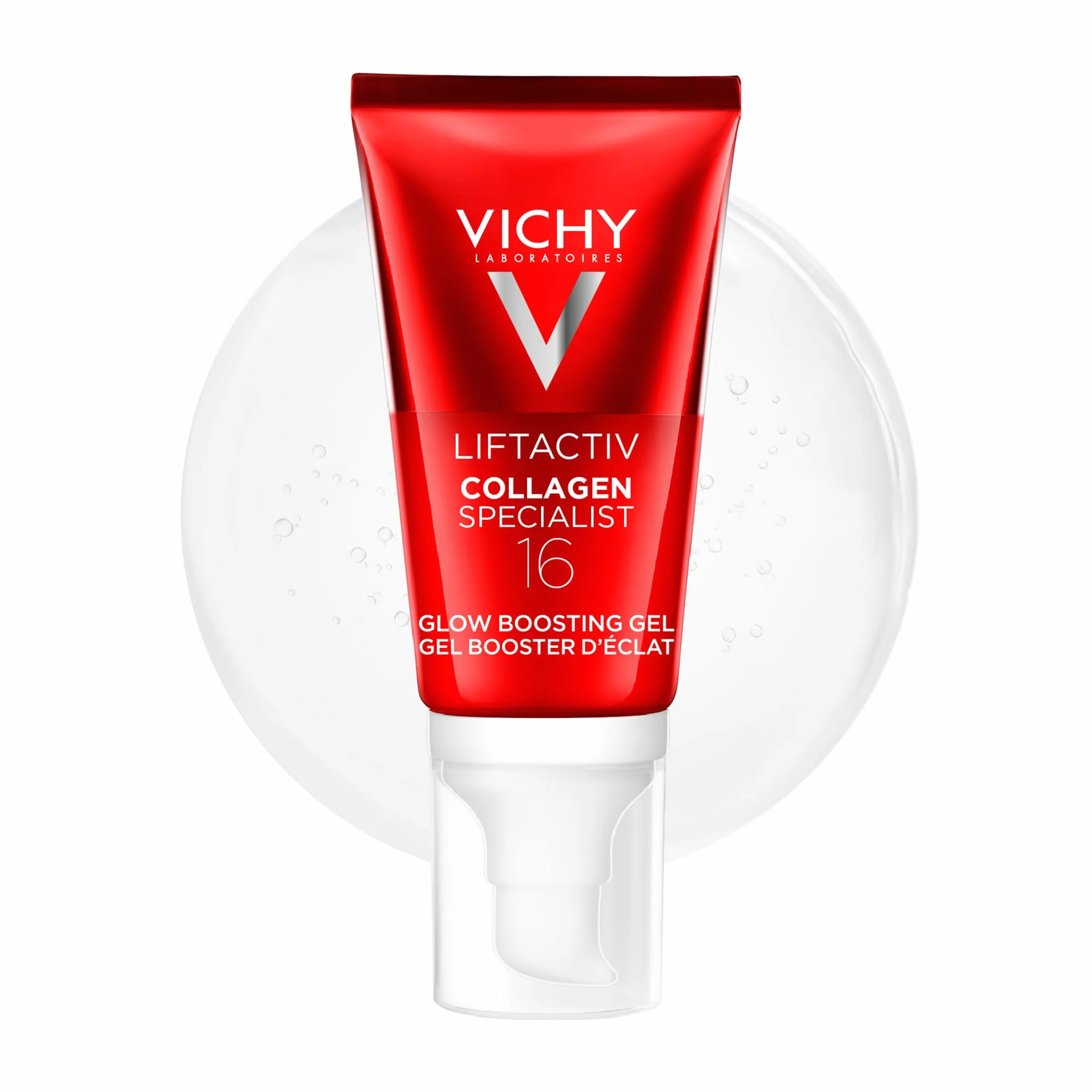 Vichy, LiftActiv, Glow Boosting Gel, Gel Visage Booster de Collagènes, Soin Hydratant et Repulpant, Gel Éclat Anti-Âge et Anti-Rides, Tous Types de Peau, Collagen Specialist 16, 50 ml