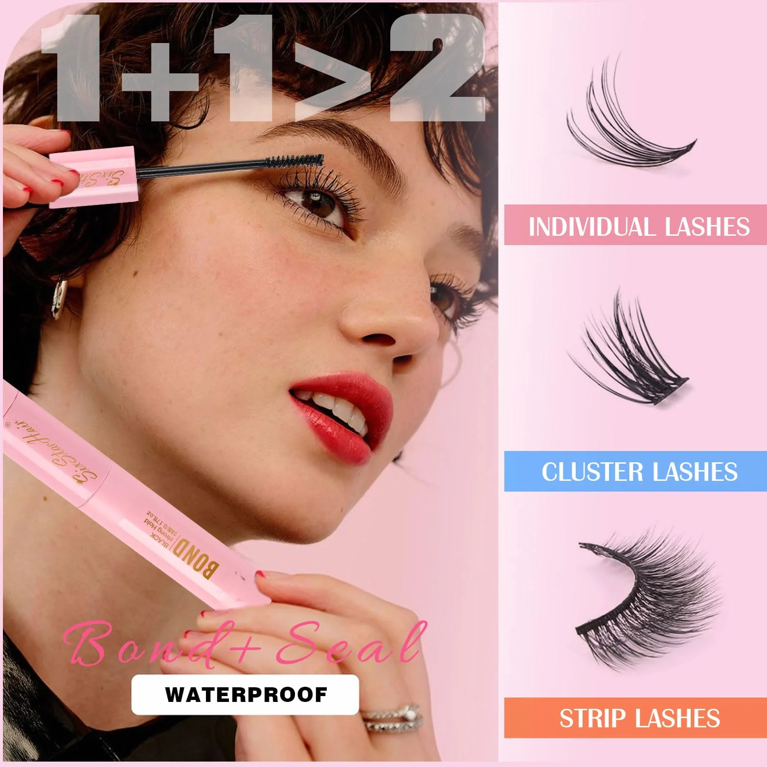 Sixstarhair Colle Faux Cils Lash Bond et Seal 48-72 Hours Strong Hold Eyelash Glue 2 en 1 Adhésive Imperméable