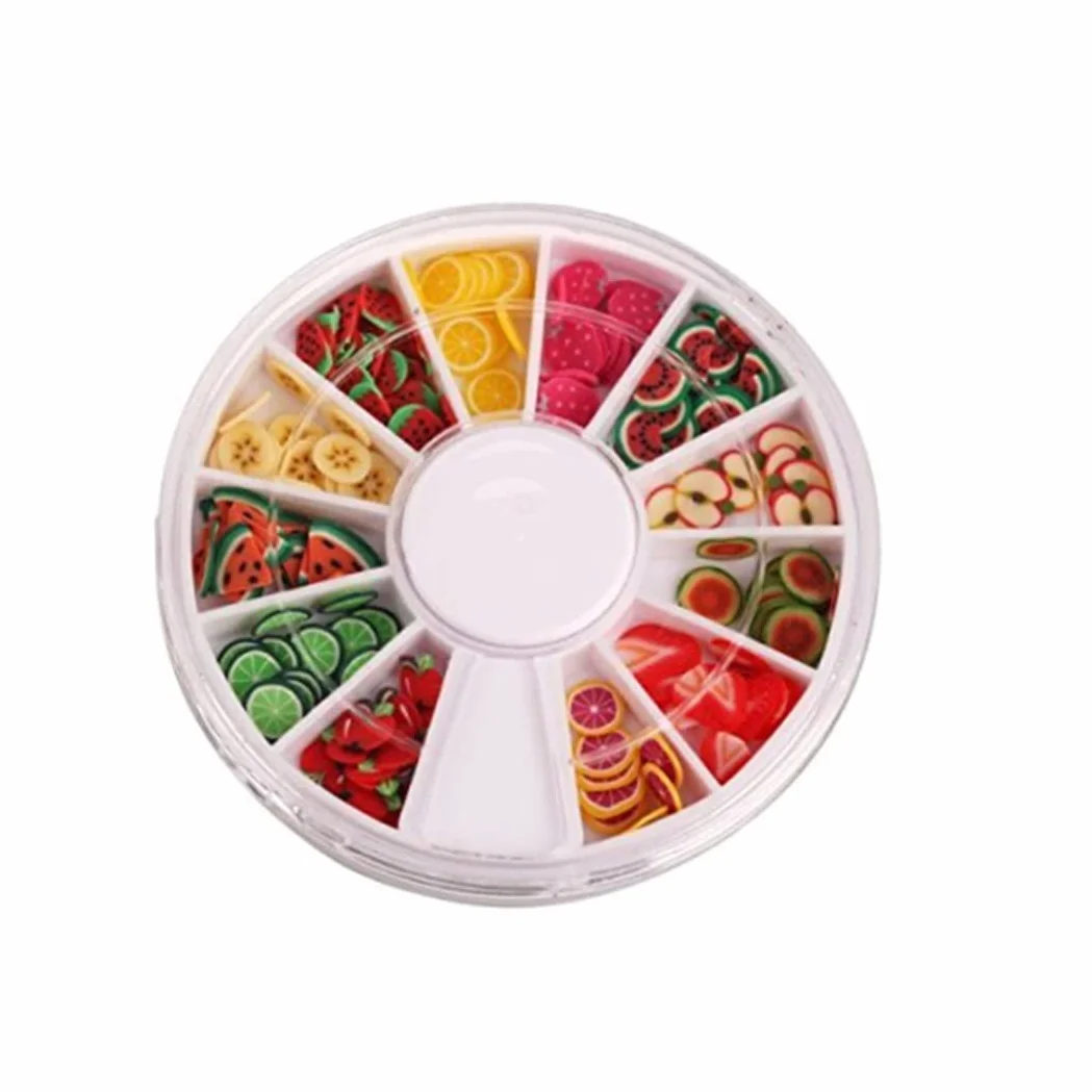 Ongle Fruits Frais 3D Mini Tranches Argile Polymère 12 Motifs Créative
