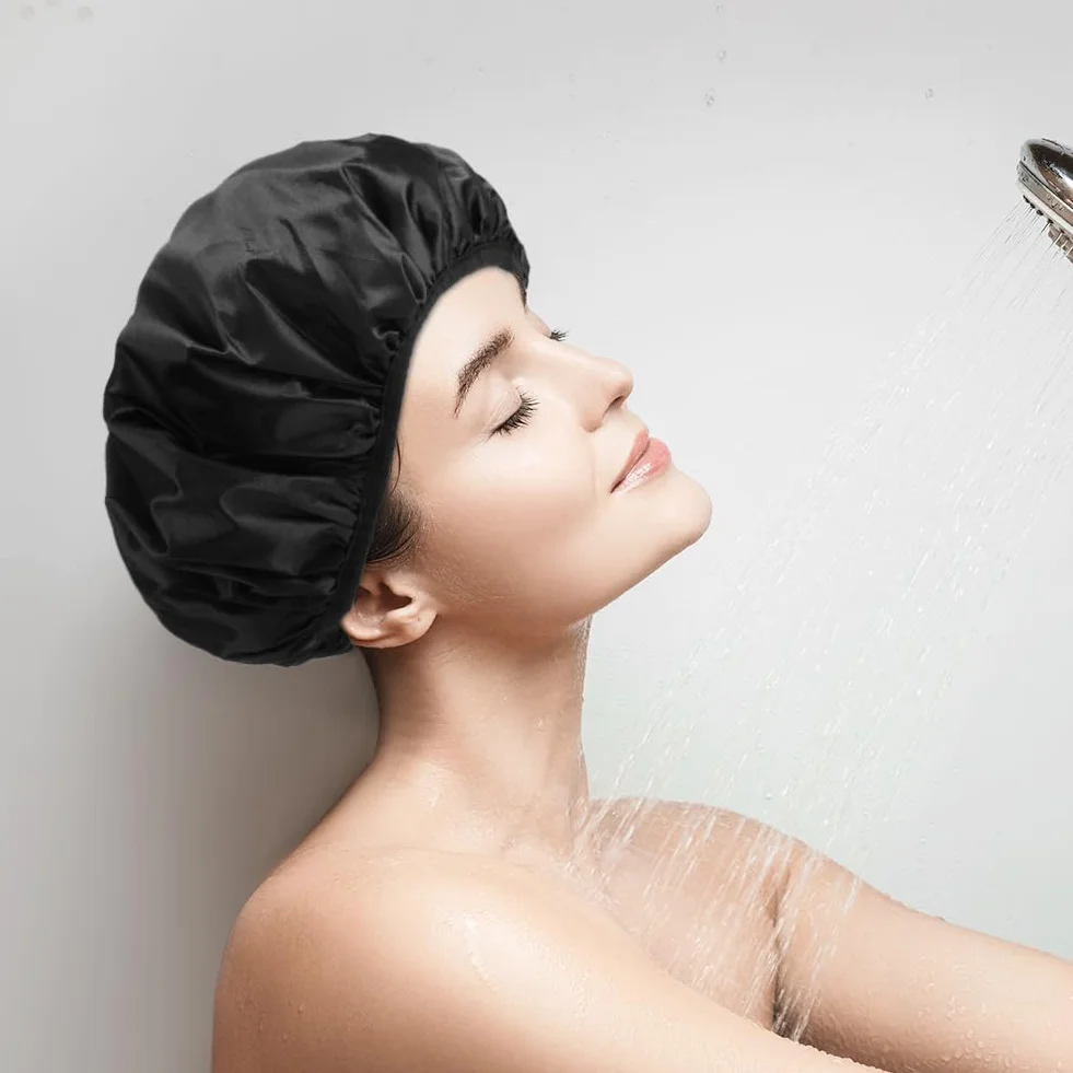 Bonnet De Douche Réutilisable Triple Couche Microfibre Imperméable