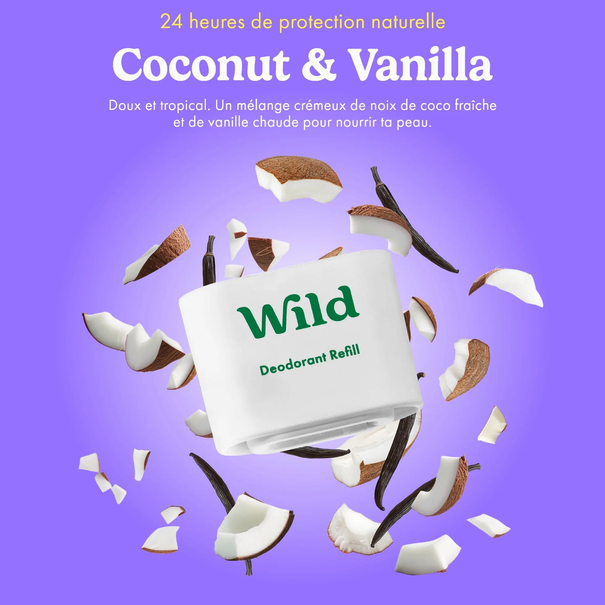 Déodorant Naturel Rechargeable Sans Aluminium Fresh Cotton Sea Salt Cherry Blossom Coconut Vanilla Protection Longue Durée
