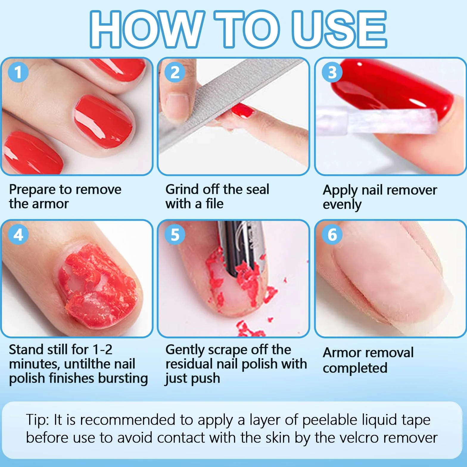 Dissolvant de Vernis à Ongles en Gel Paquet, Dissolvant Vernis Semi Permanent avec Lime et Pince à Cuticule