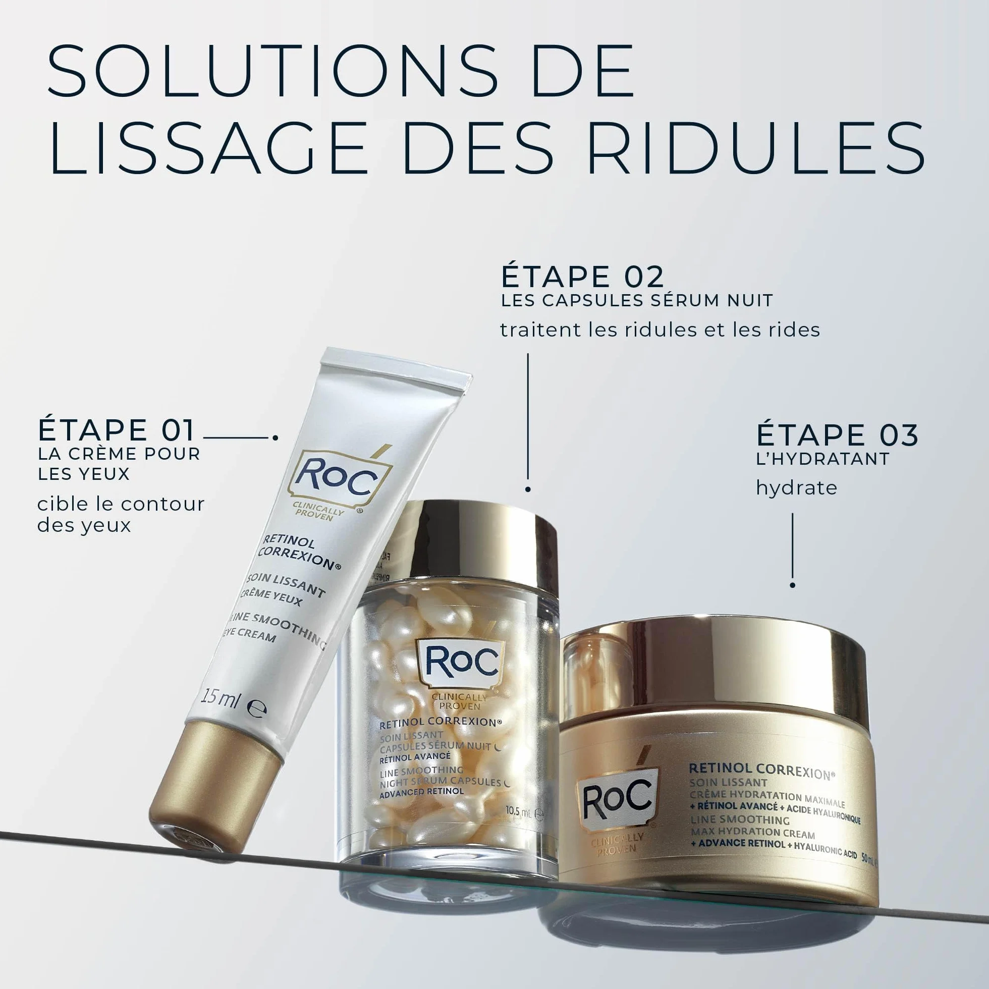 RoC Retinol Correxion Soin Lissant Crème Contour des Yeux Anti-Rides 15 ml