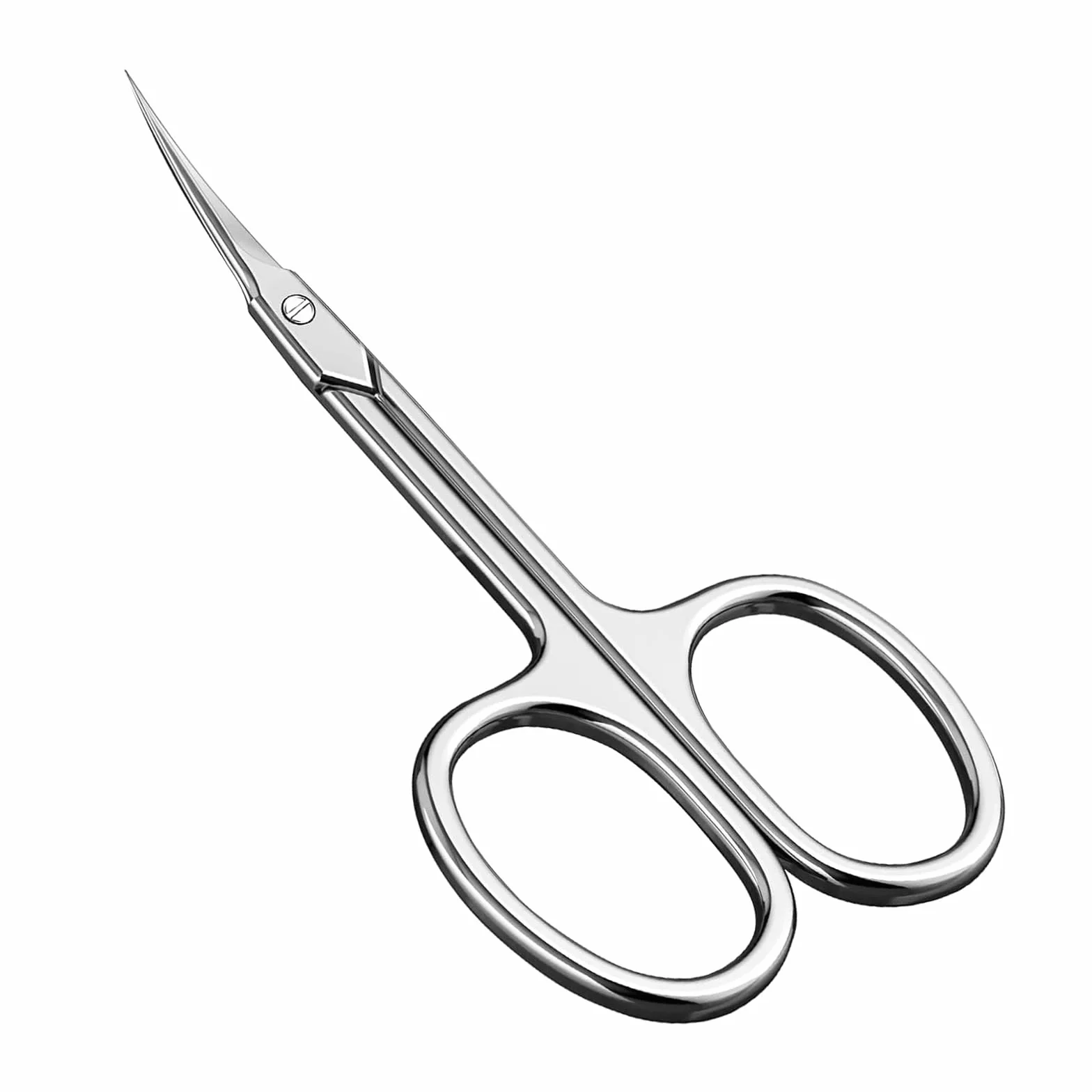 Ciseaux à Cuticules Professionnels en Acier Inoxydable, Lame Incurvée Extra Tranchant, Argenté