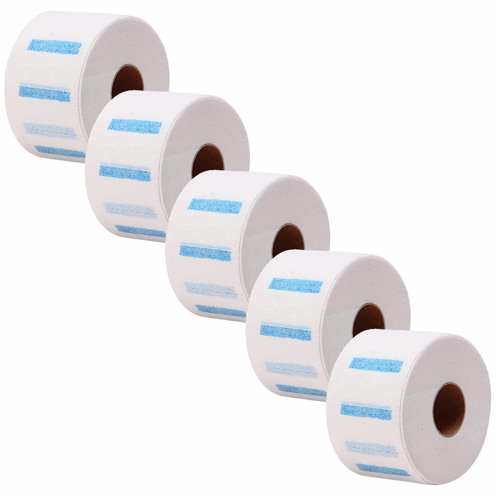 Bandes de Cou en Papier Jetable Blanc 5 Pièces, Tour de Cou Extensible pour Coloration et Permanente, Protection Étanche pour Salon de Coiffure