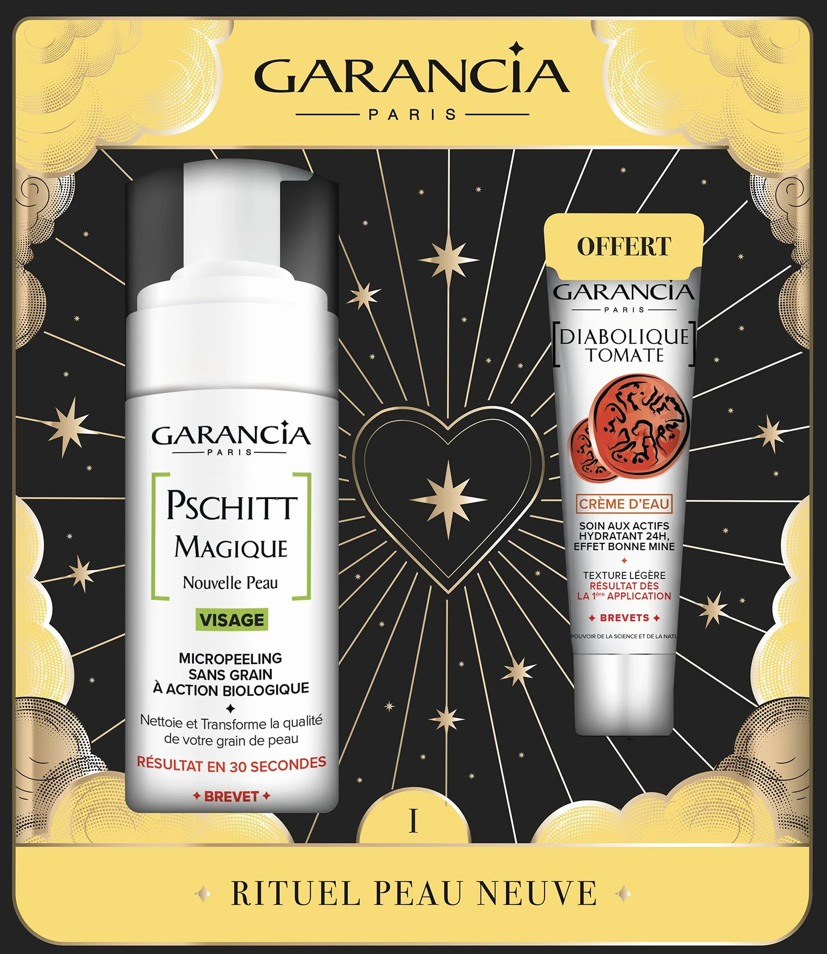 Garancia Coffret Le Rituel Peau Neuve Pschitt magique 100 ml crème d'eau diabolique tomate 20gr