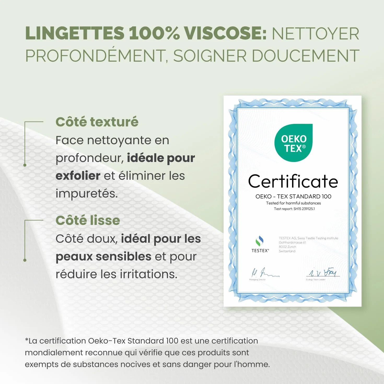 PLANTIFIQUE Serviettes Visage Jetables XL 10"x12" Lingettes Démaquillantes Biodégradables Viscose 50 Unités