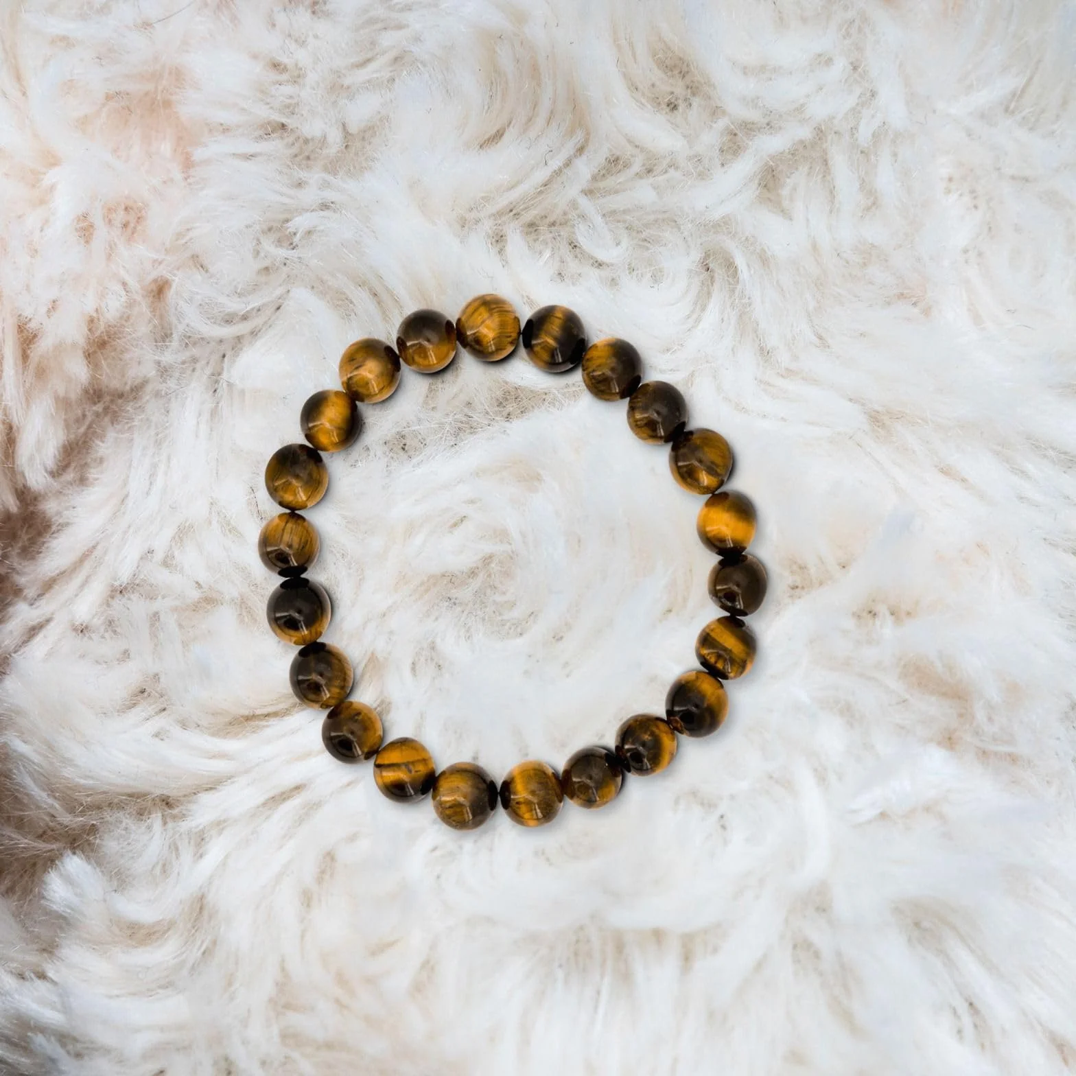 VERTIGE Bracelet Œil de Tigre 8mm Minérales Lithothérapie Ambition Confiance