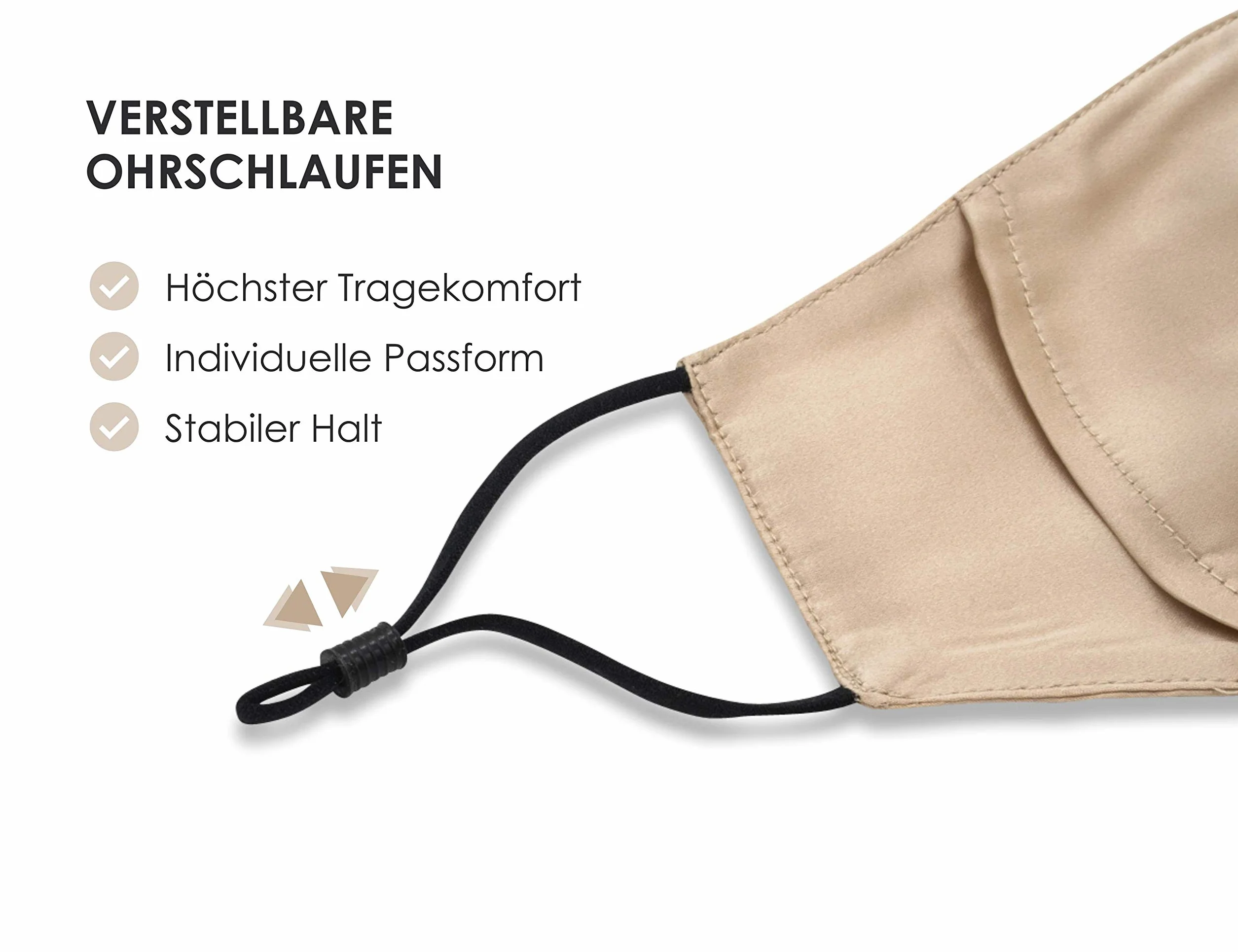 Masque de protection 100 % soie 3 couches réutilisable respirant