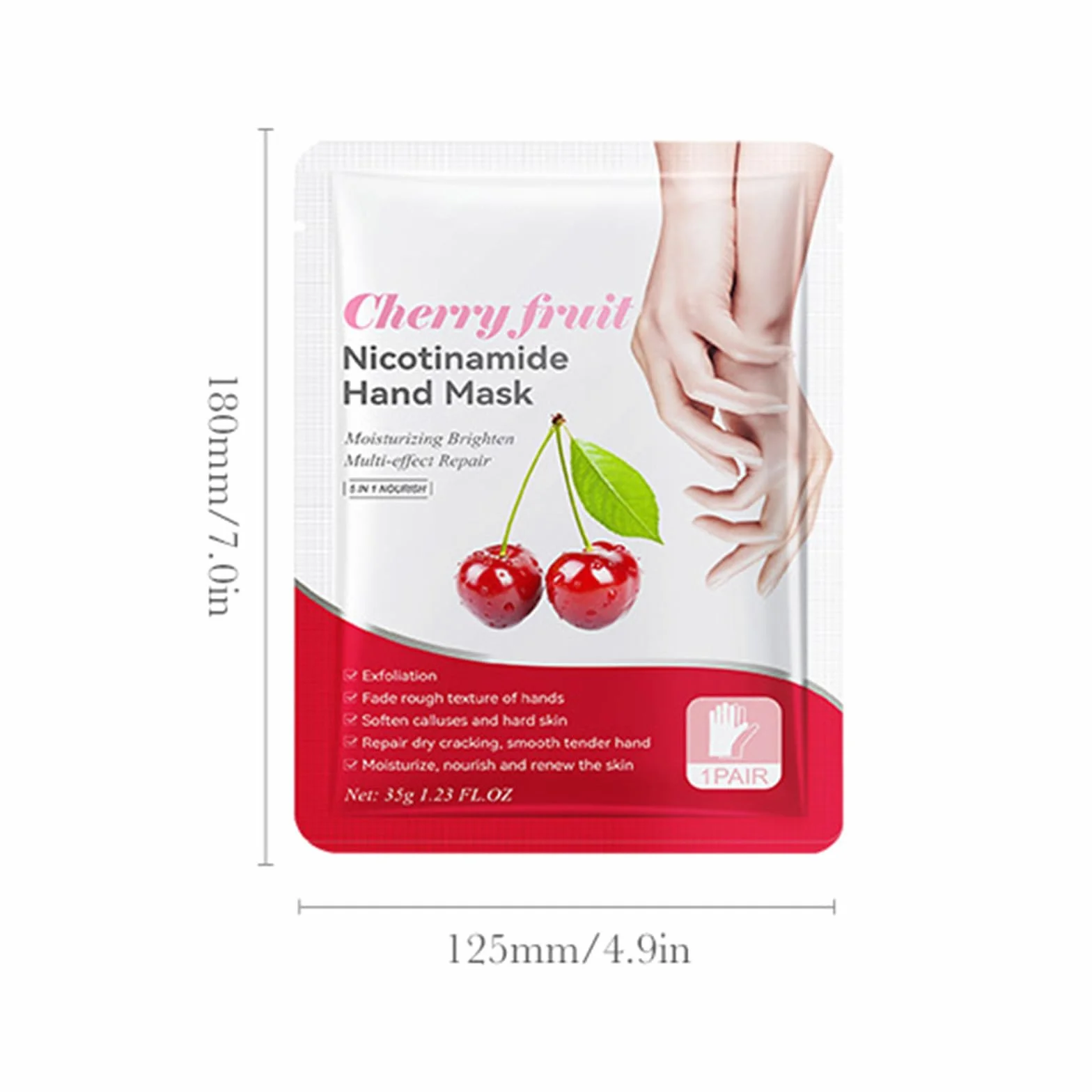 Lot de 5 paires gants de soin mains hydratants extrait cerise adoucissants mains rugueuses