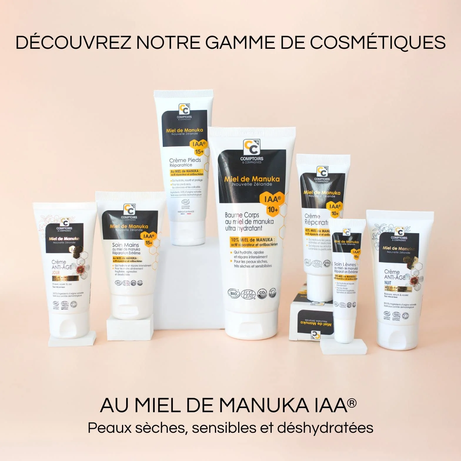 COMPTOIRS ET COMPAGNIES Soin Mains Réparation Extrême au Miel de Manuka IAA15+ 50ml Certifié Bio