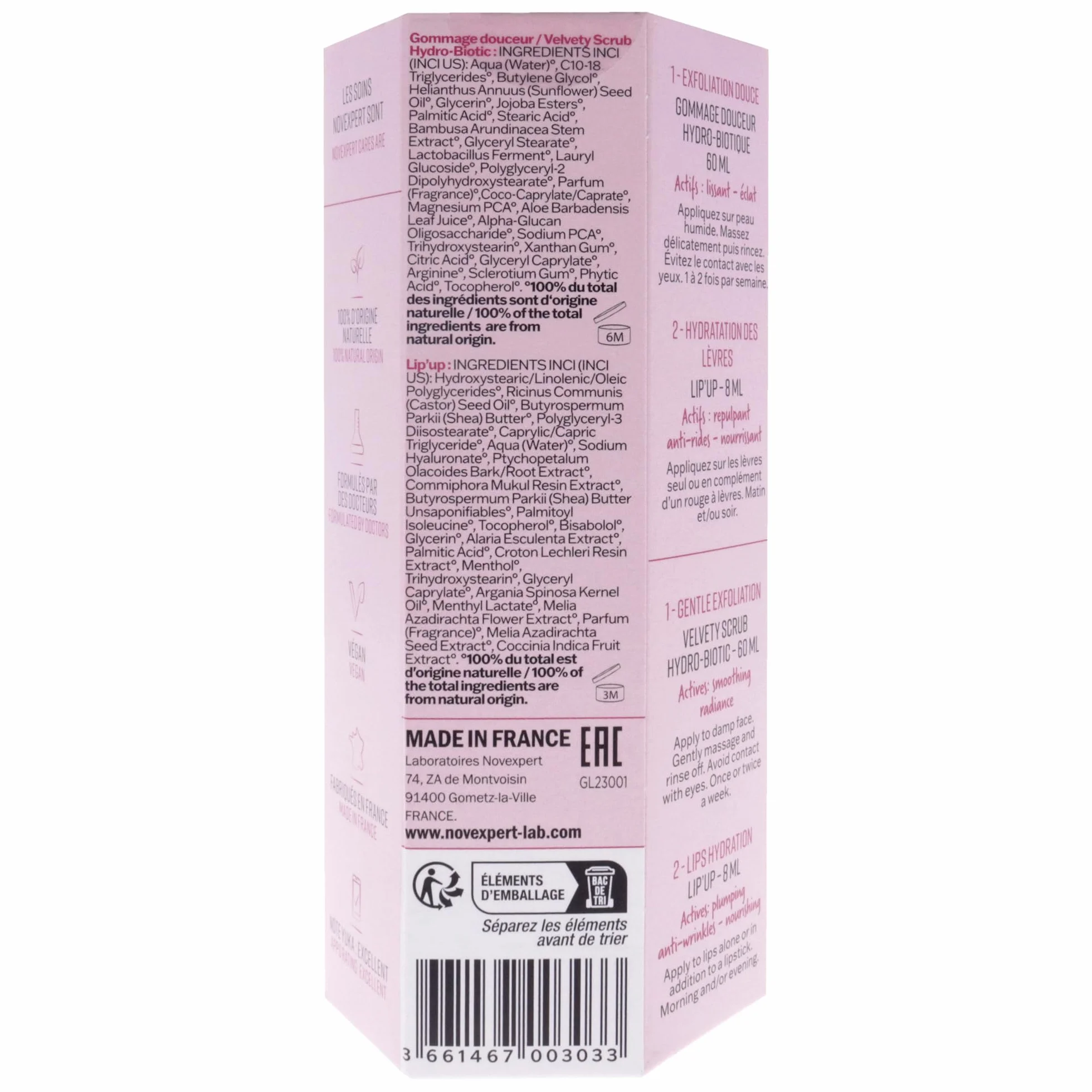 NOVEXPERT Coffret Gommage et Lip'up