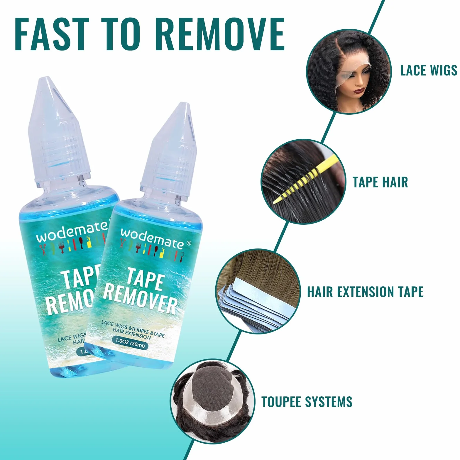 Dissolvant pour extensions adhésives Tape Hair Extension Remover action rapide 30 ml