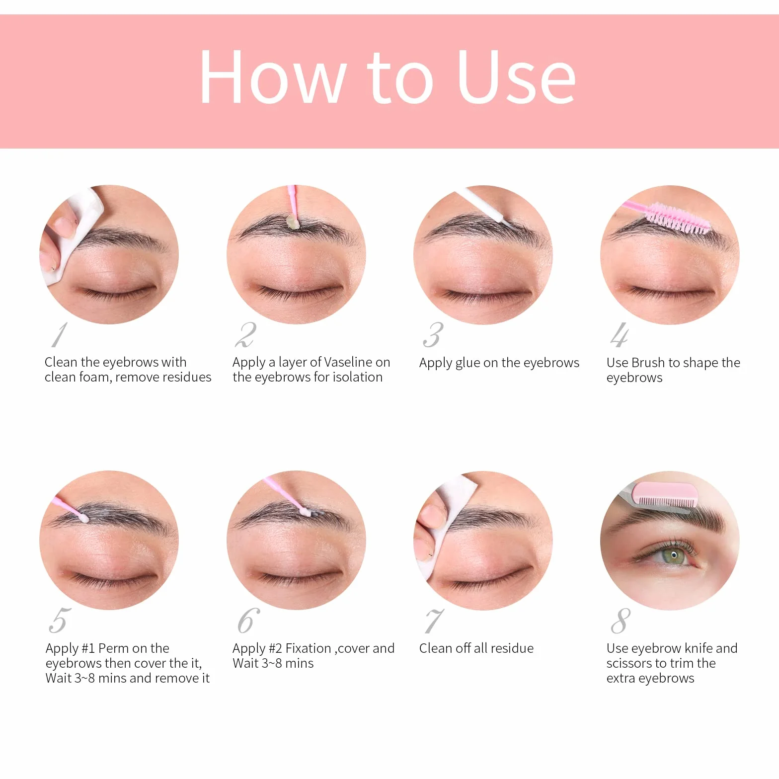 ICONSIGN Kit de Lamination de Sourcils, Kit de Lifting de Sourcils Semi-Permanent Professionnel,Durée de vie jusqu'à 8 semaines, Convient pour le salon et la maison