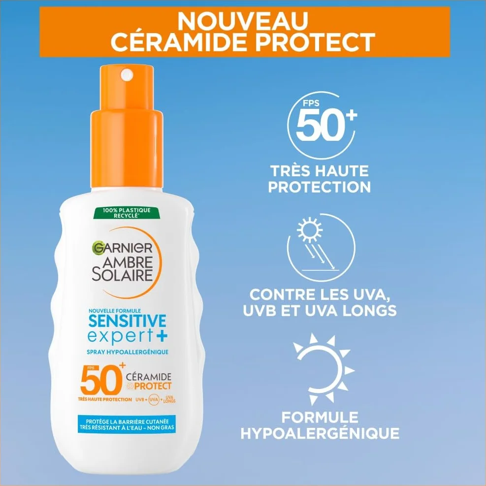 Garnier Ambre Solaire Sensitive Expert+ Spray Protection Solaire FPS 50+ 150 ml