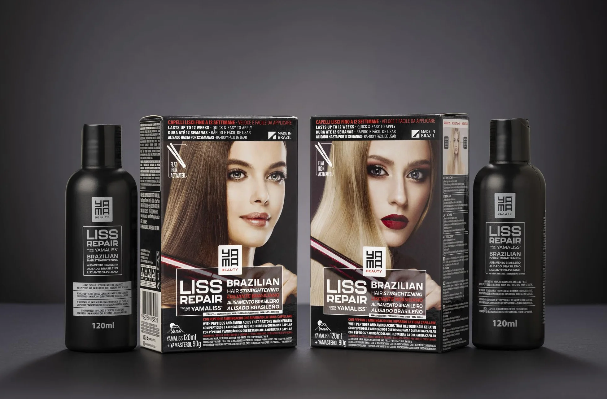 Yama Yamaliss LISS REPAIR KIT Lissage brésilien à la kératine 120 ml + 90 g pour cheveux foncés