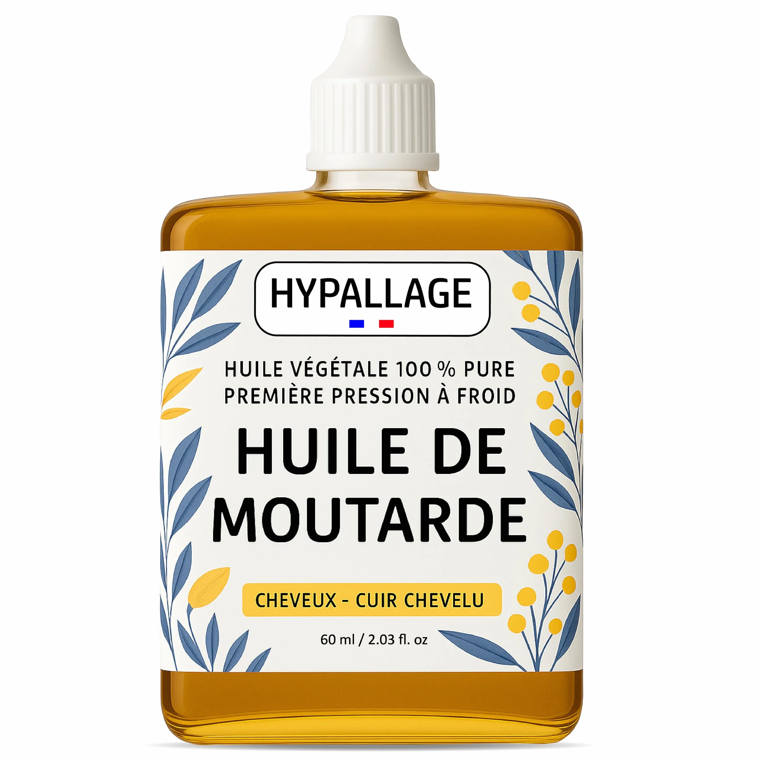 Huile de Moutarde Pousse Cheveux Soin Capillaire Nourrissant 60ml