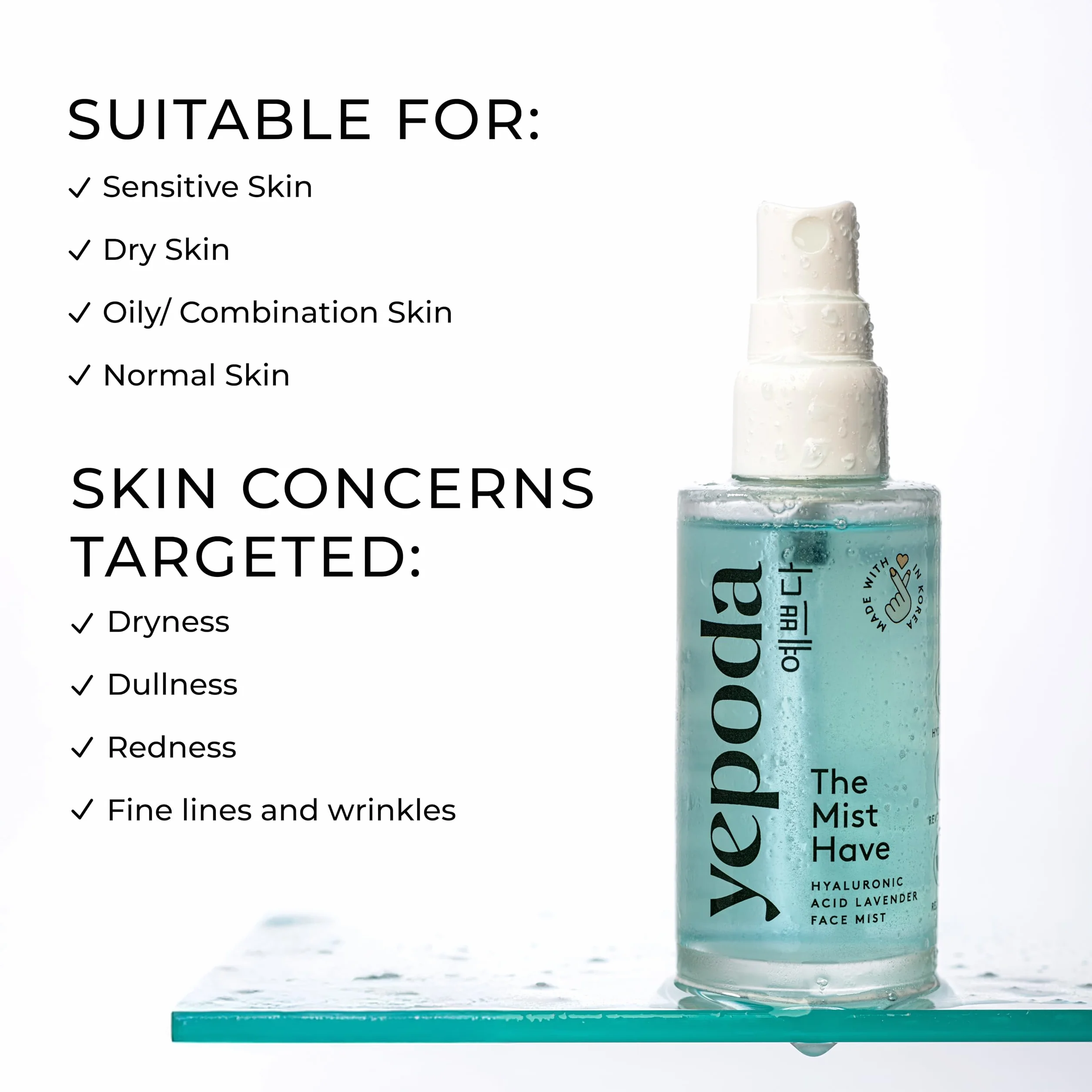 Yepoda Brume tonique hydratante pour le visage K-Beauty végane 50 ml