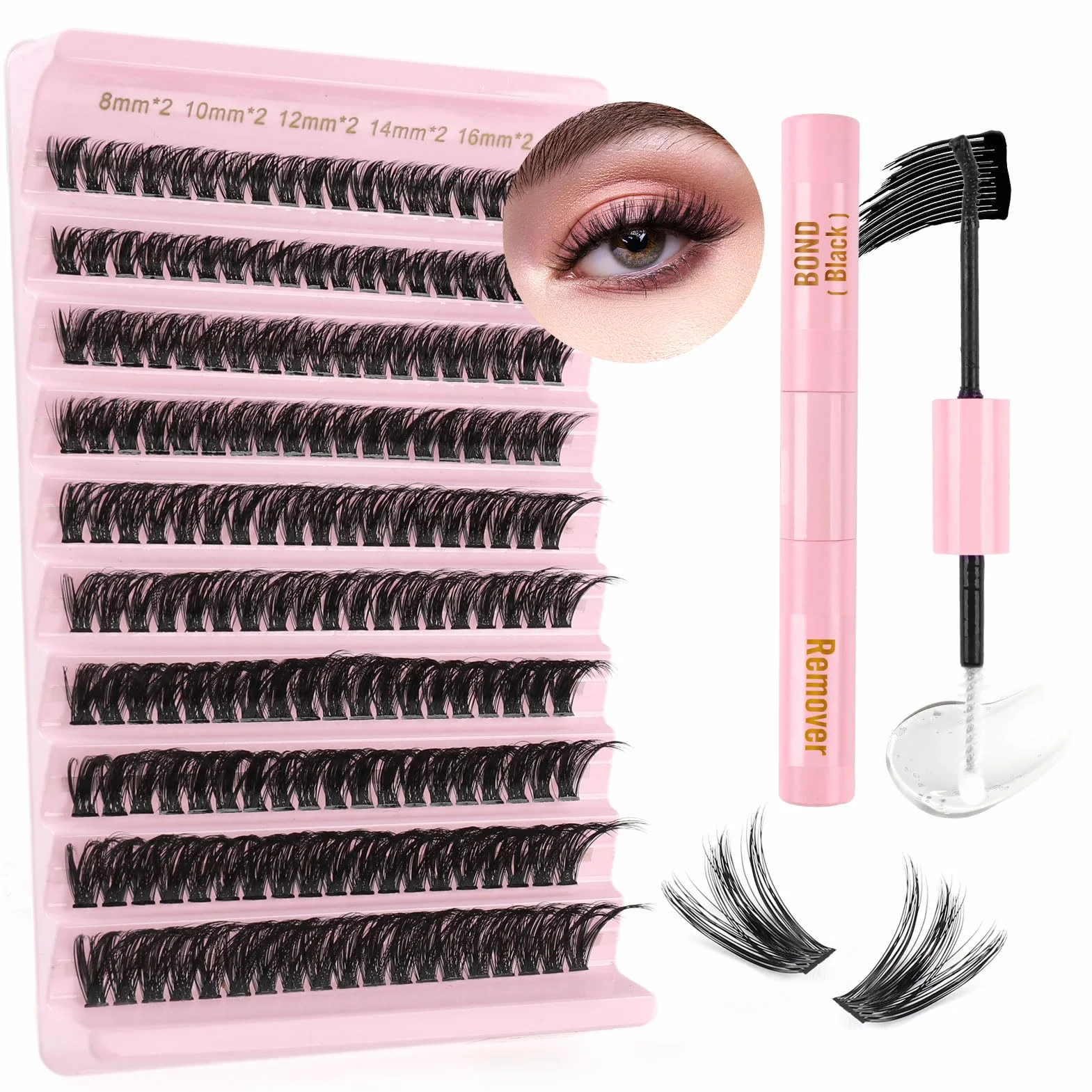 Sixstarhair Faux Cils Individuel Kit Extension Cils 60D Volume Russe DIY 8-16mm