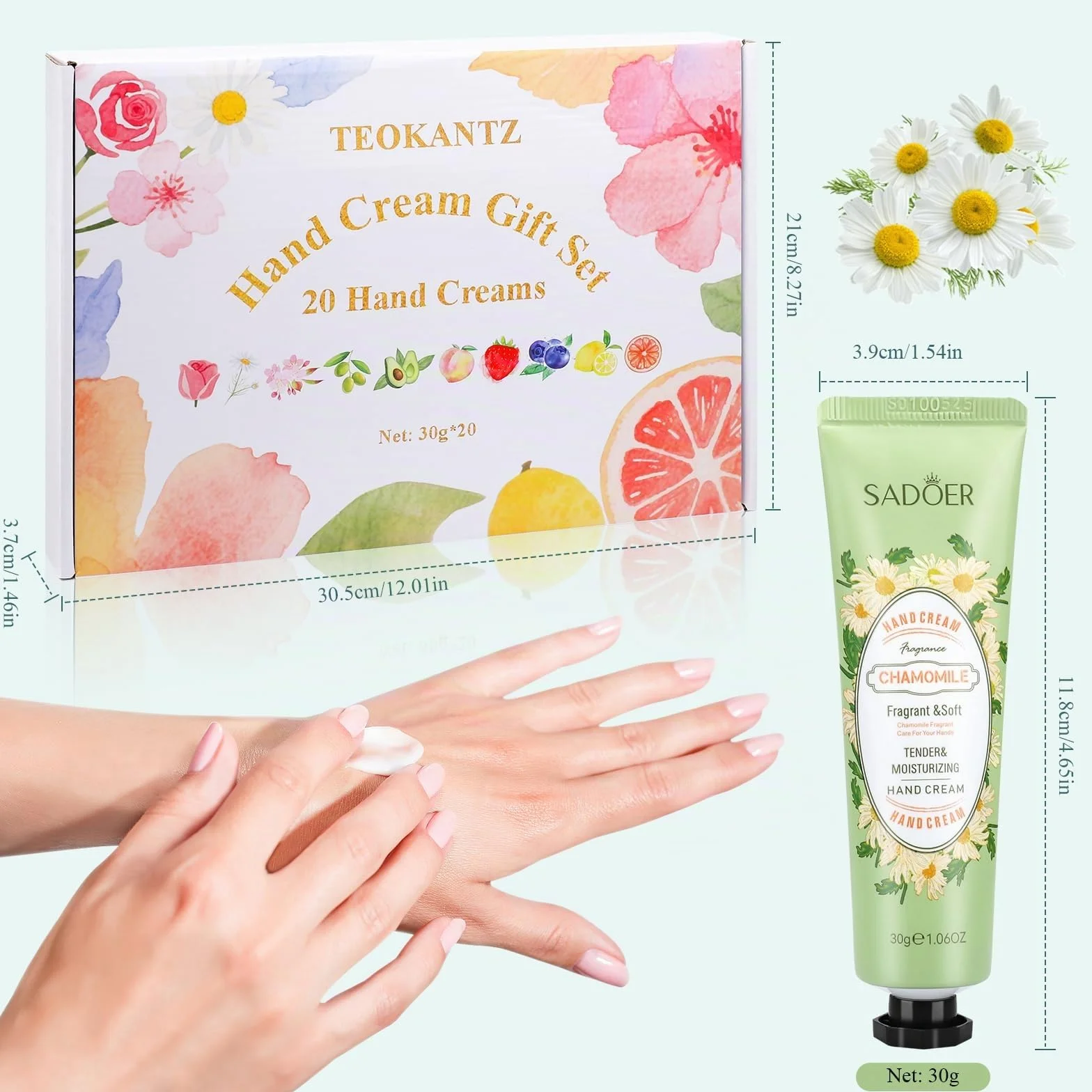 Coffret Crème Mains 20 Pièces 30g Mini Crèmes Mains 10 Parfums Cadeau Femme