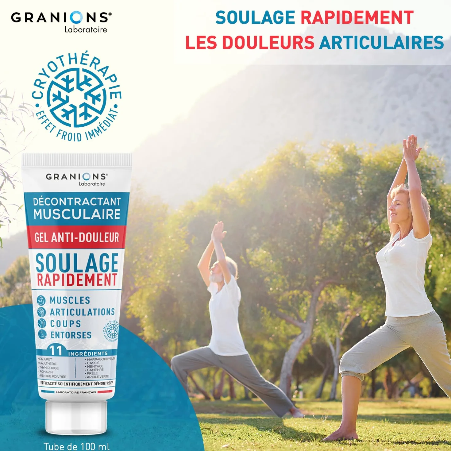 GRANIONS Décontractant Musculaire Gel Anti-Douleur 100 ml Cryothérapie