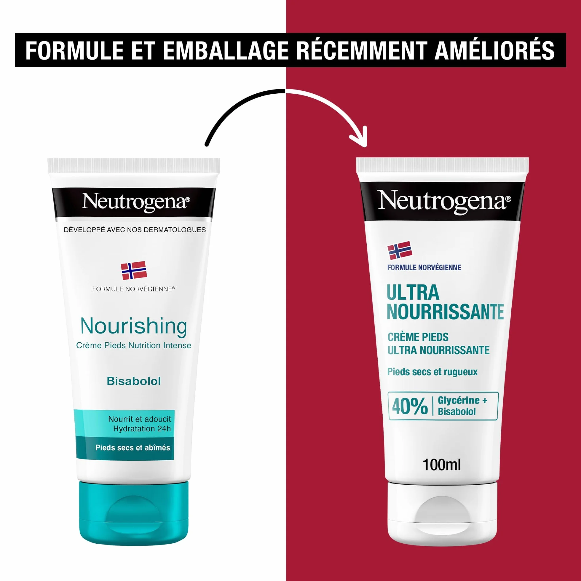 Neutrogena Crème Pieds Ultra Nourrissante Formule Norvégienne 100 ml Hydratante 24h
