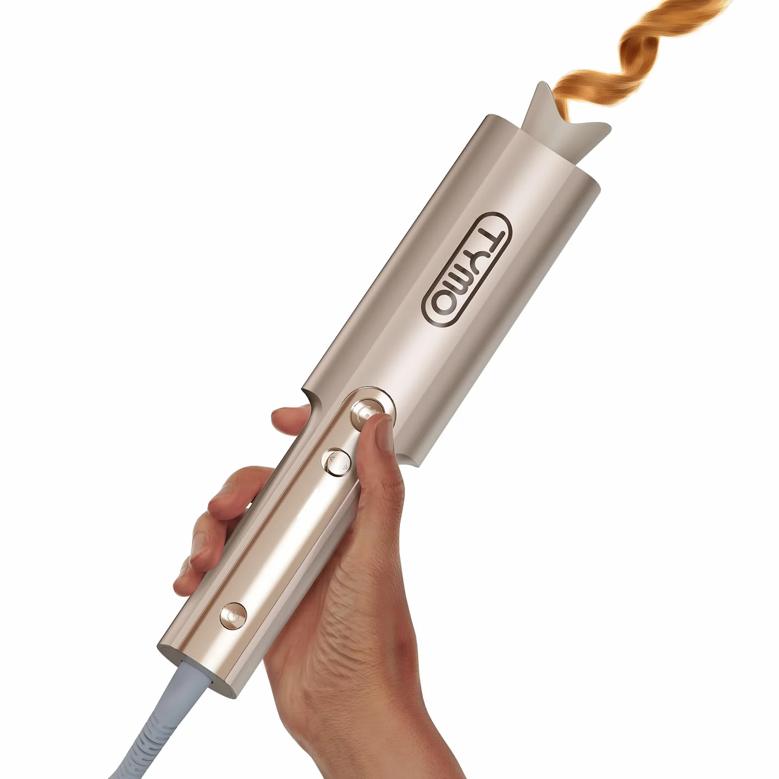 TYMO Curlpro Plus Fer à Friser Automatique Grandes Boucles 25 mm Cheveux Longs Anti-Brûlure Or