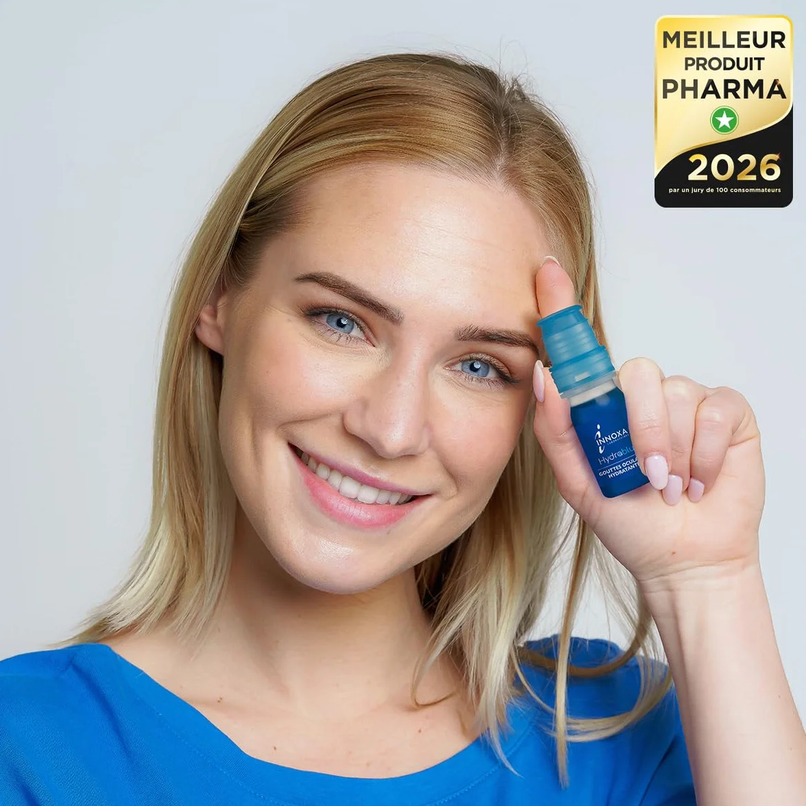 INNOXA Laboratoires Gouttes Formule Bleue Blanchit le Blanc de l'Œil Hydrate les Yeux Rouges et Fatigués Formule Originale Fabriquée en France Sans conservateurs