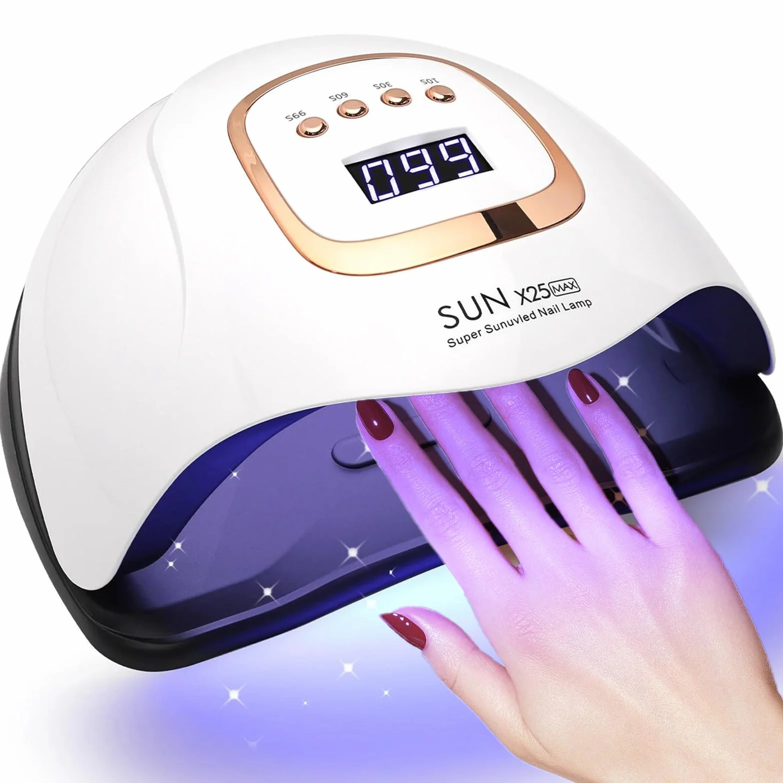380W Lampe UV Ongles Gel avec 81 Perles, 4 RéGlages De Minuterie Lampe Uv Ongles Semi Permanent Avec LCD Ecran, Capteur Automatique UV Lamp Nails pour Maison et Salons de Manucure Professionnels