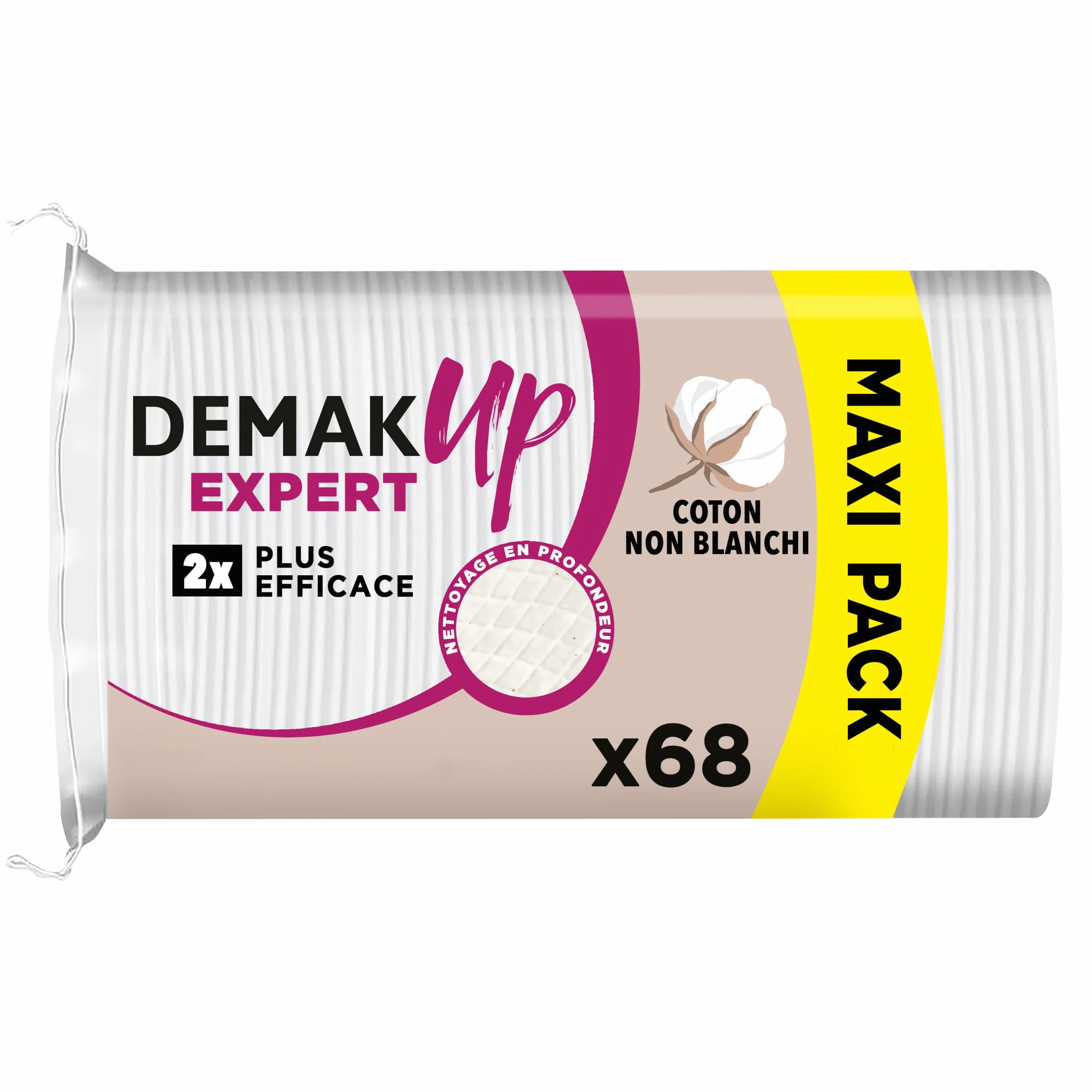 Demak'Up Expert Ovales Cotons à Démaquiller Visage et Yeux 100% Fibres de Coton Naturelles 68 Pièces