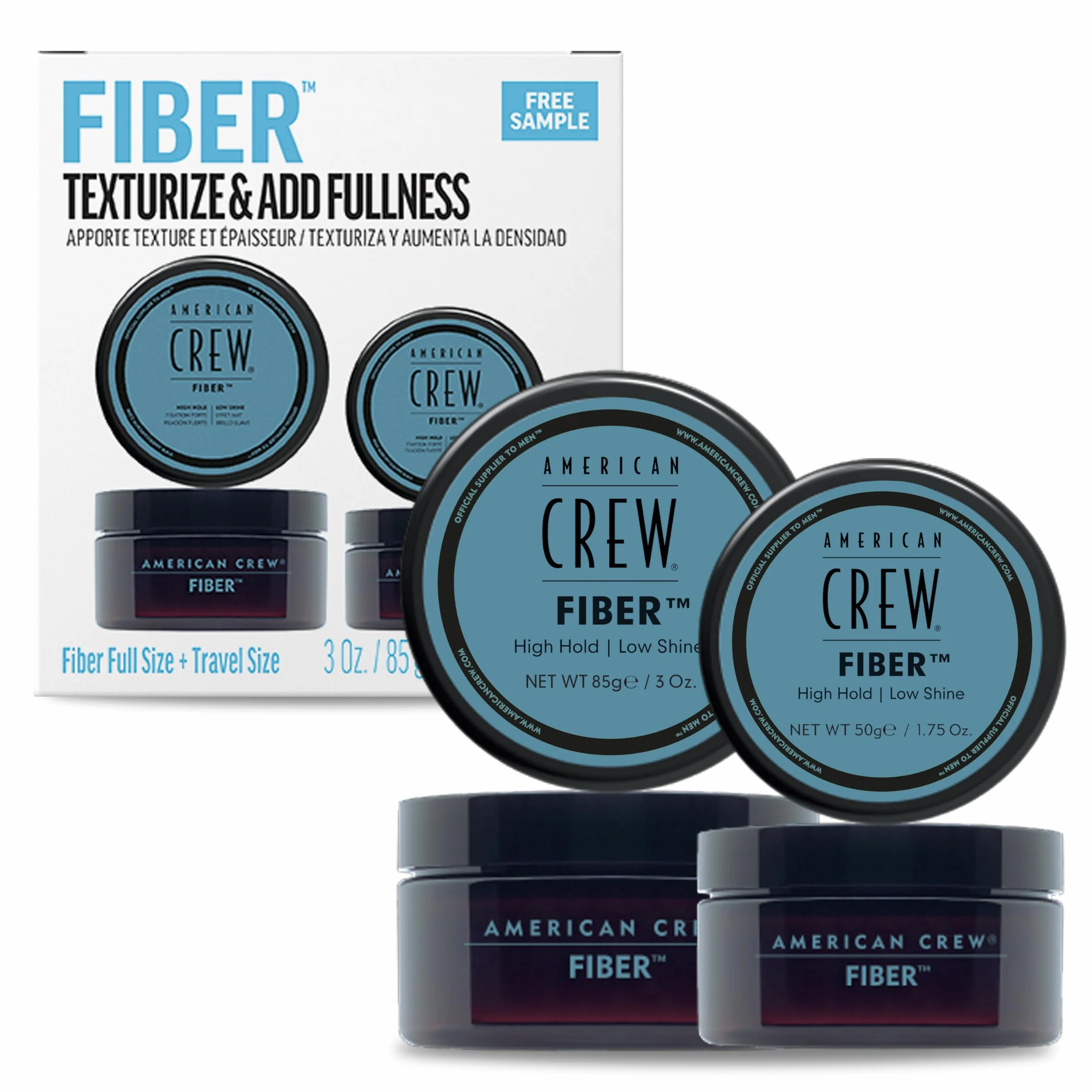 American Crew Duo de Cire Cheveux Homme Fixation Forte Effet Mat 85g + 50g