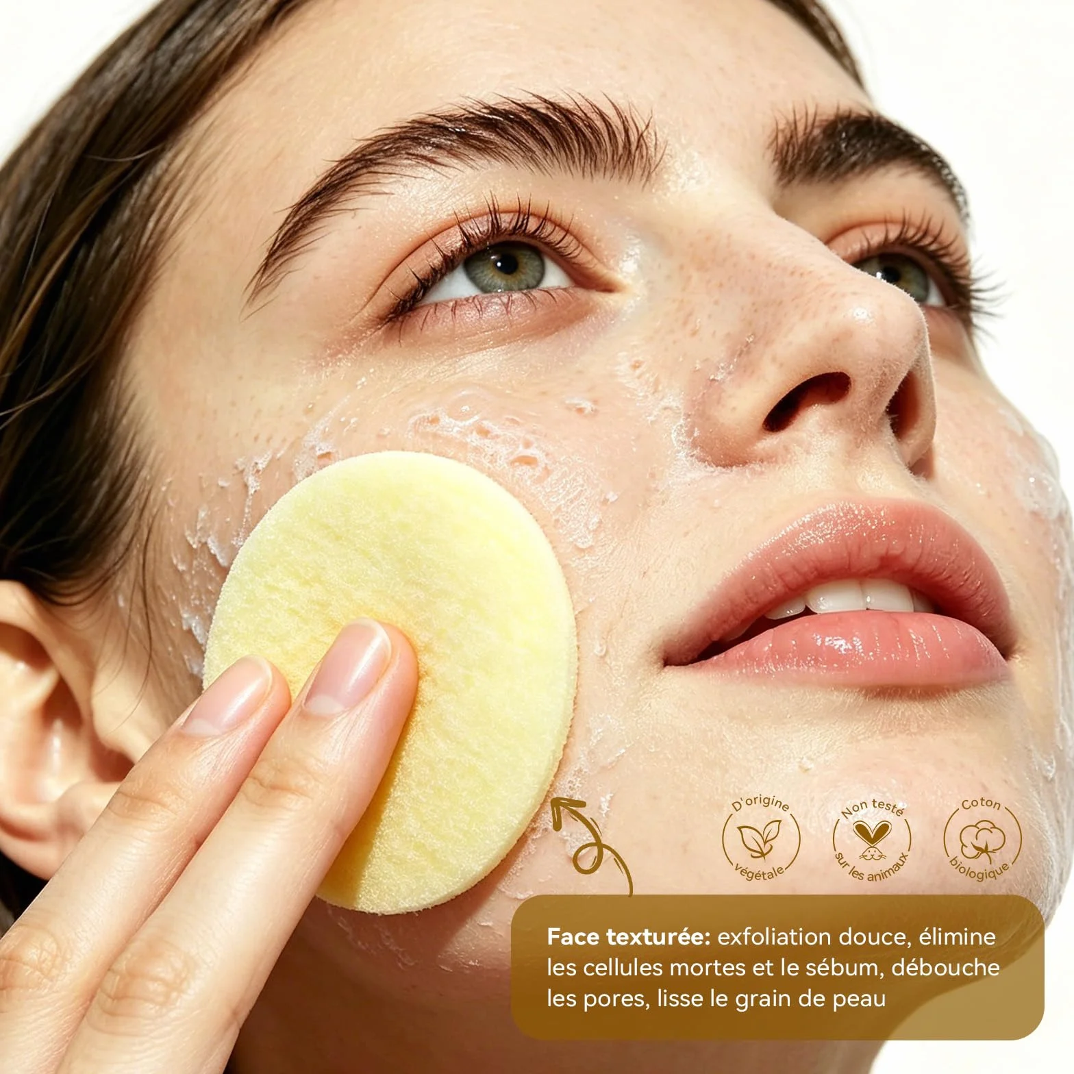 ANAiRUi Tampons Nettoyants Exfoliants Acide Kojique Curcuma Niacinamide Acide Salicylique Traitement Facial Nettoyant Profondeur Réduction Acné Sébum 50 Pièces