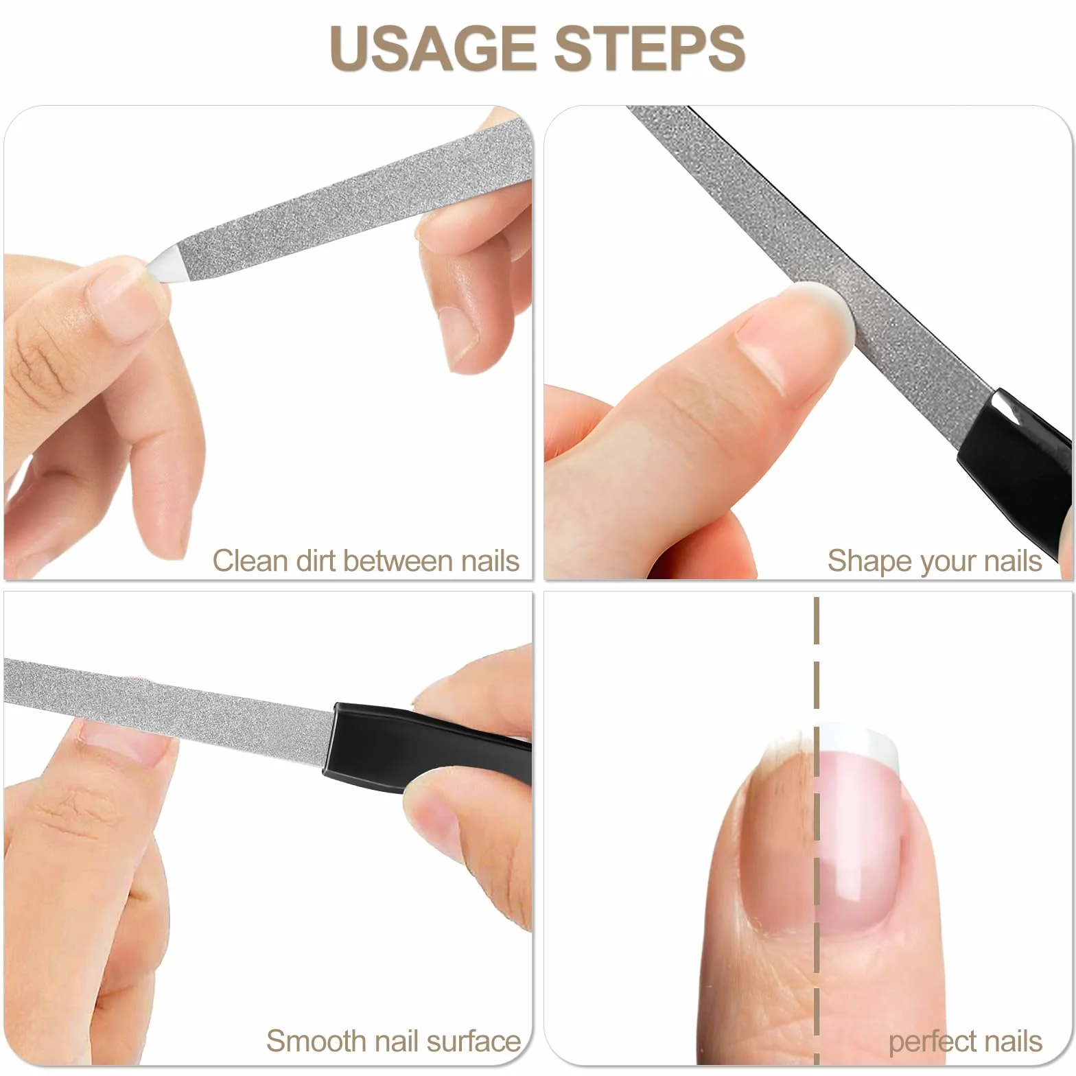 Sularpek 6 Pièces Limes à Ongles en Métal Professionnelle
