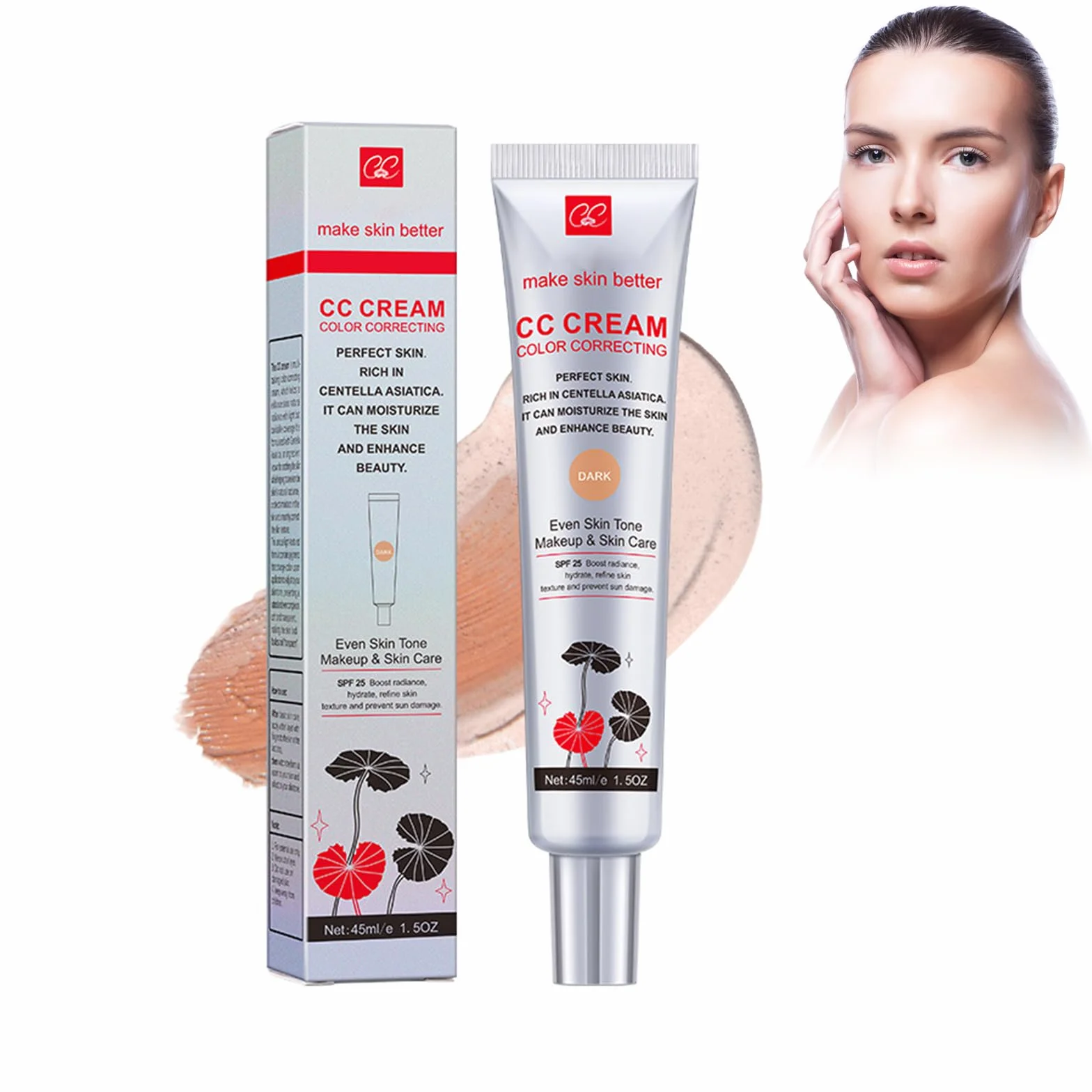 Crème CC Correcteur Pré-maquillage Couleur Claire Illuminateur Teint Haute Définition Visage Base Hydratante éclaircissante