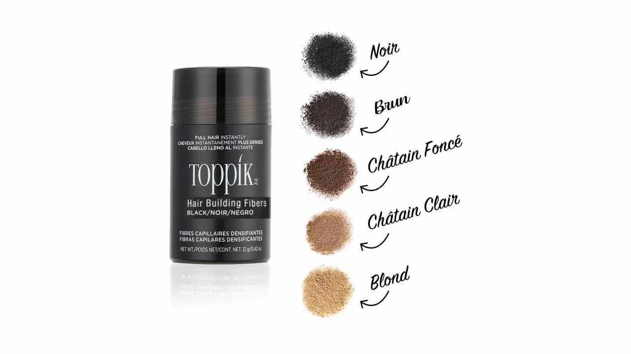 TOPPIK Fibres Capillaires Densifiantes Kératine Brun Cheveux Aspect Naturellement Epais