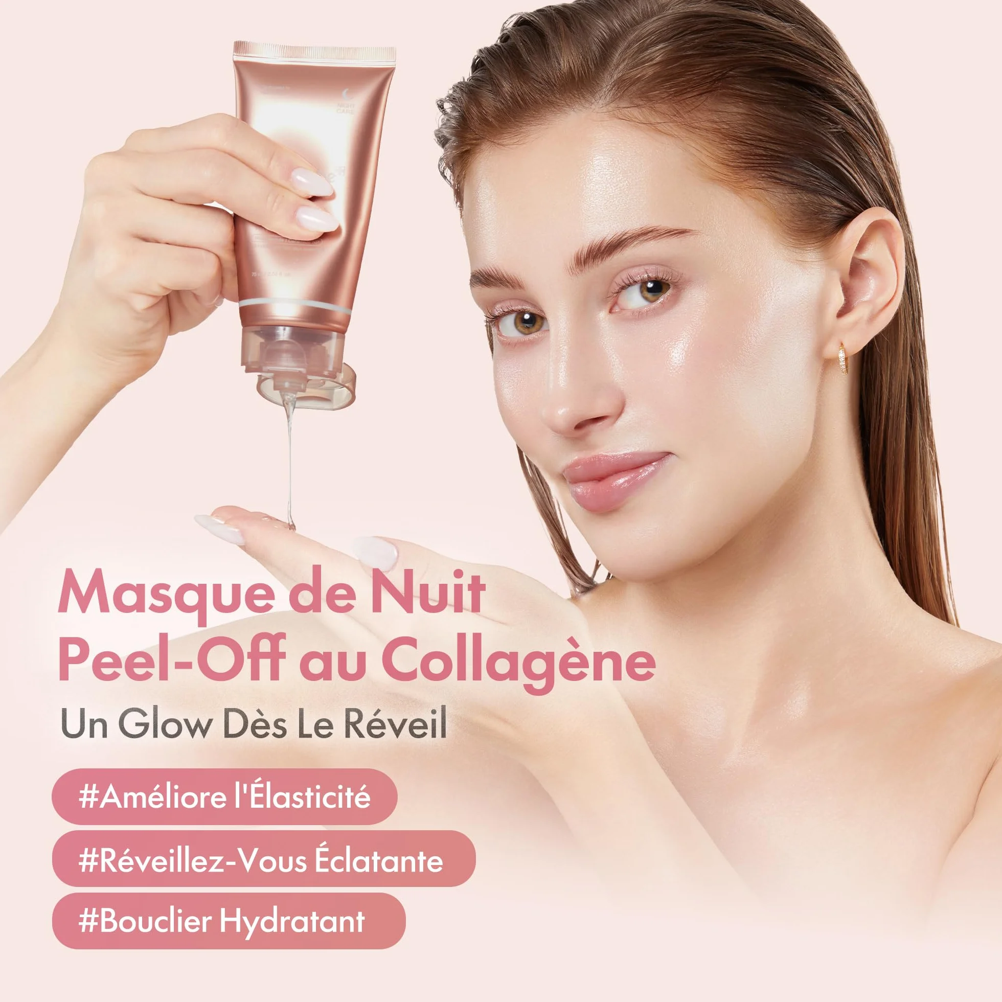 Medicube Masque de Nuit Wrapping au Collagène Peel-Off 75ml Soin Élasticité Hydratation Glass Skin