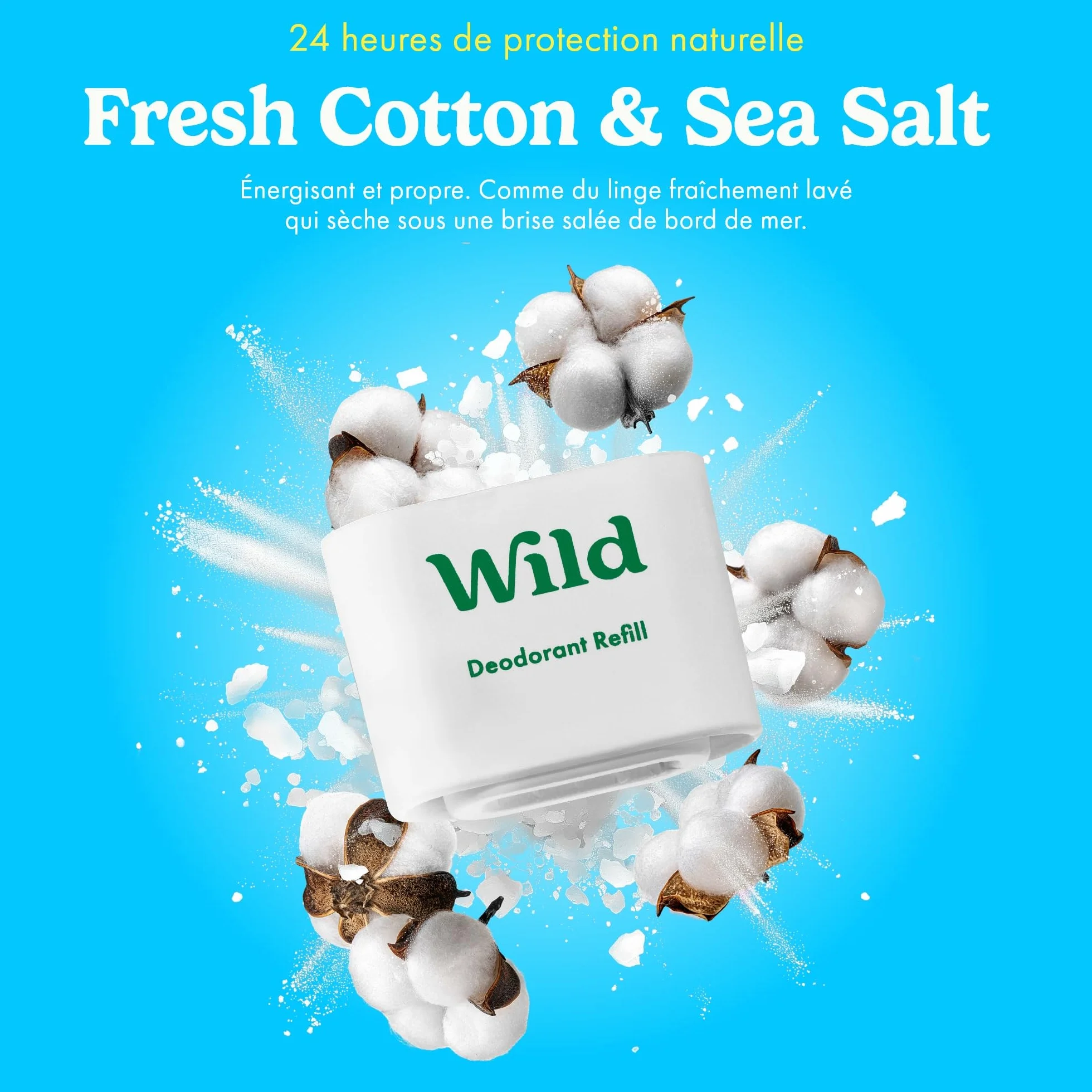 Déodorant Naturel Rechargeable Sans Aluminium Fresh Cotton Sea Salt Cherry Blossom Coconut Vanilla Protection Longue Durée
